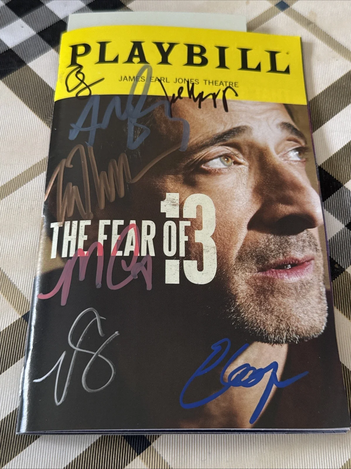 Adrien Brody, Tessa Thompson, cast members — The Fear of 13 signed Broadway Playbill Adrien Brody, Tessa Thompson + 7 cast