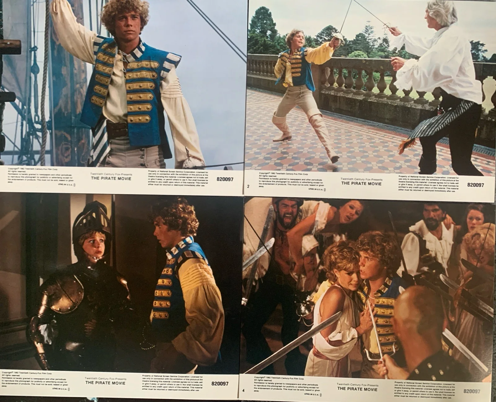 THE PIRATE MOVIE Christopher Atkins 8x Original US Lobby Cards 1982, image 2