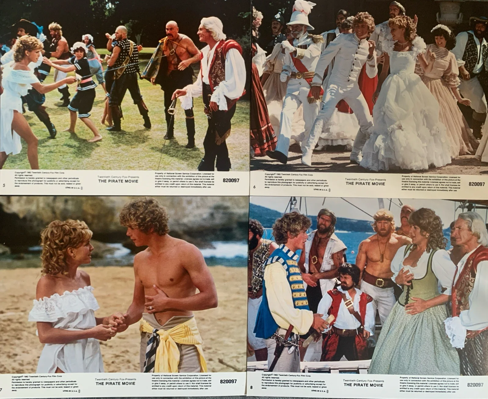 THE PIRATE MOVIE Christopher Atkins 8x Original US Lobby Cards 1982, image 3
