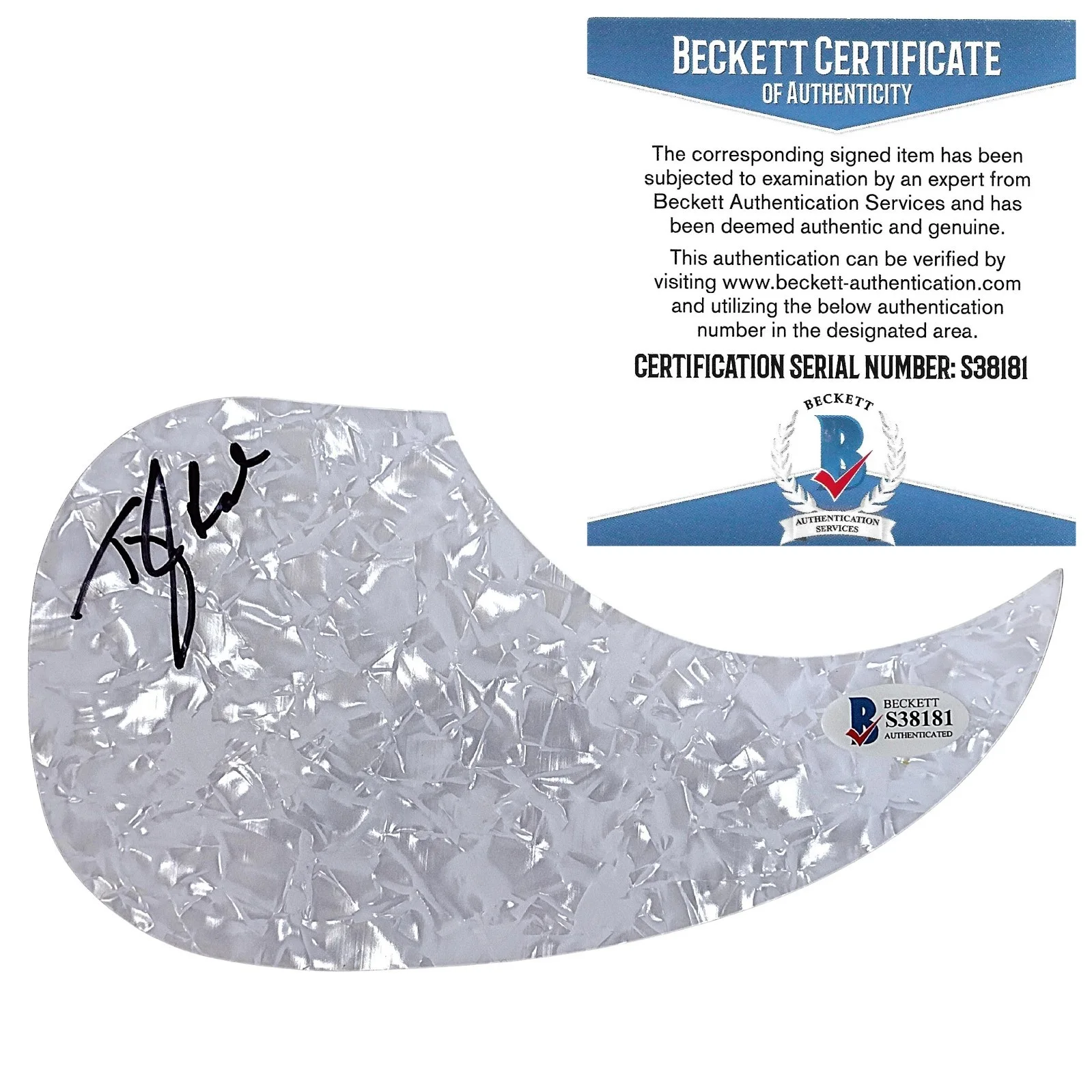 Tyler Rich — Tyler Rich Signed Pearl Acoustic Guitar Pickguard Beckett BAS COA Country Music, изображение 2