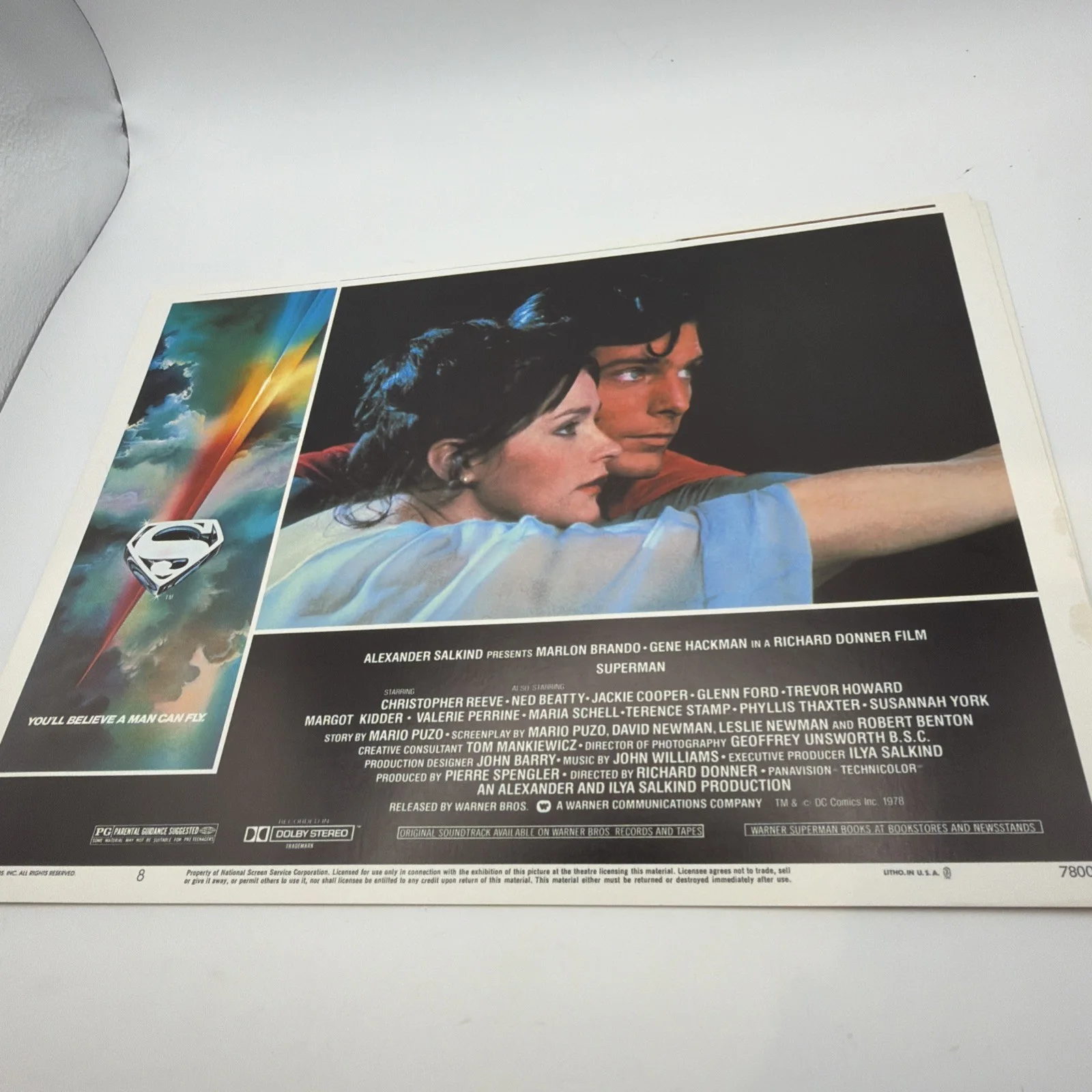 SUPERMAN ORIGINAL 1978 LOBBY CARDS. 4 CARDS No's 3,4,6,8. approx 11 x 8.5 inches, изображение 3