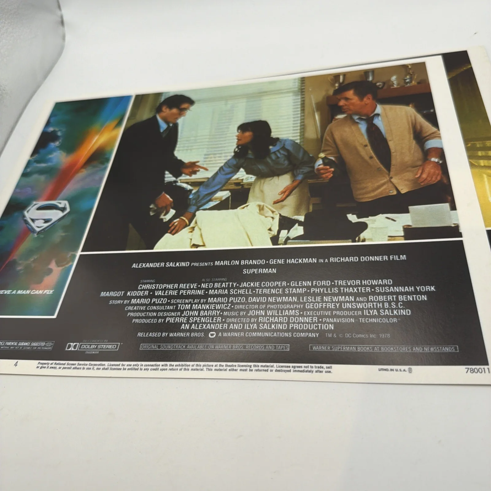 SUPERMAN ORIGINAL 1978 LOBBY CARDS. 4 CARDS No's 3,4,6,8. approx 11 x 8.5 inches, изображение 4
