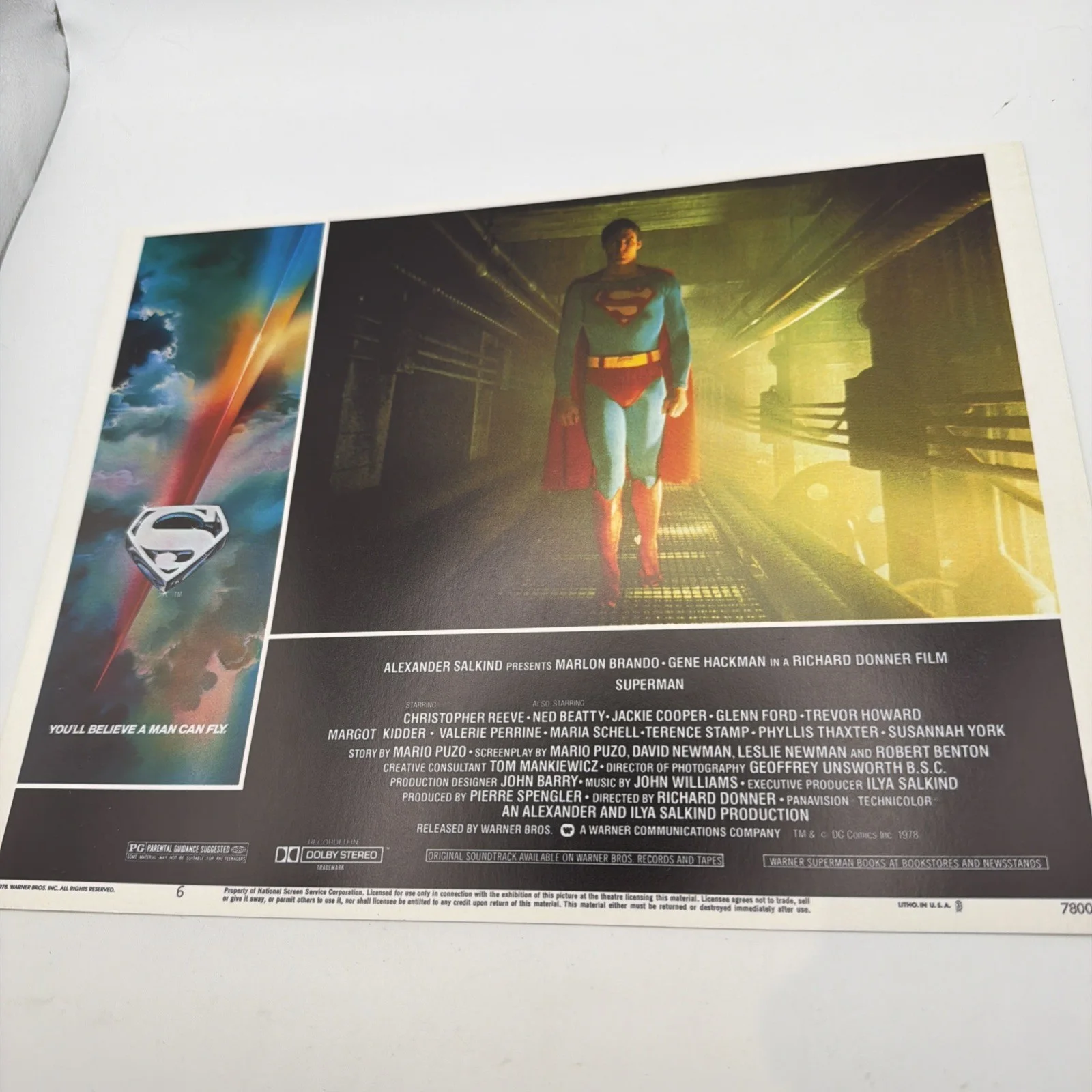 SUPERMAN ORIGINAL 1978 LOBBY CARDS. 4 CARDS No's 3,4,6,8. approx 11 x 8.5 inches, изображение 5