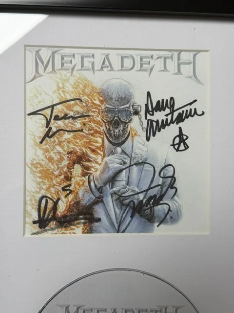 MEGADETH Signed Autograph CD Insert & CD Beckett Letter LOA Full Band Framed, image 2