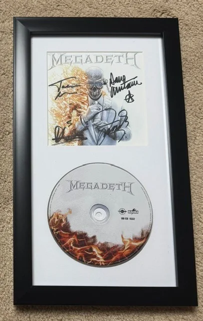 MEGADETH Signed Autograph CD Insert & CD Beckett Letter LOA Full Band Framed, image 4