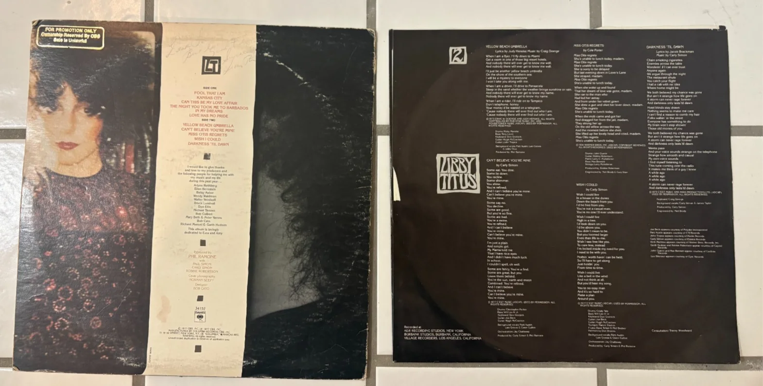 LIBBY TITUS 1977 PROMO LP Vinyl Record LOVE HAS NO PRIDE Signed Autograph, image 2