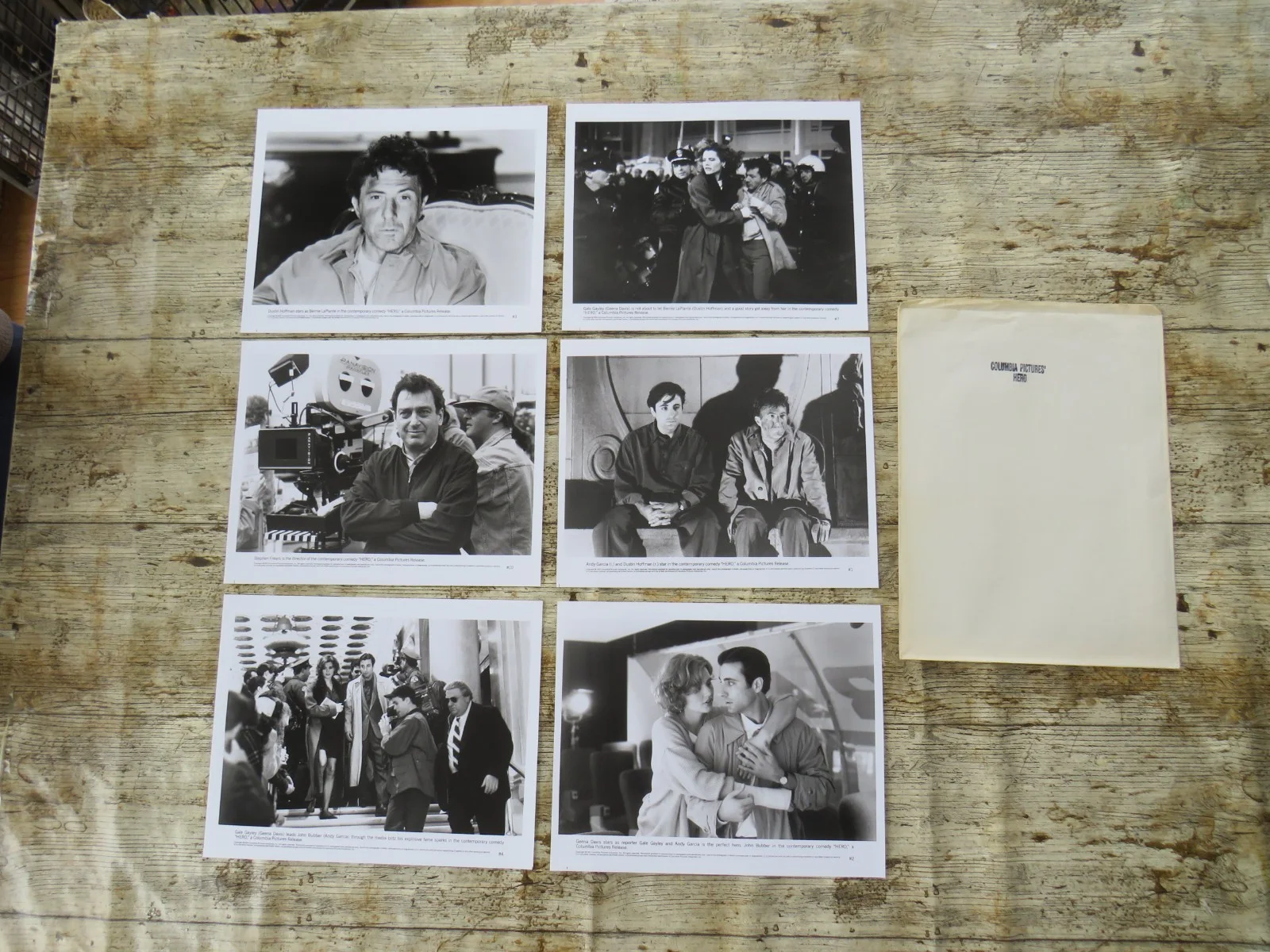 HERO ORIGINAL 1992 CINEMA MOVIE PRESS KIT Dustin Hoffman 6 PHOTOS / PROD INFO, image 5