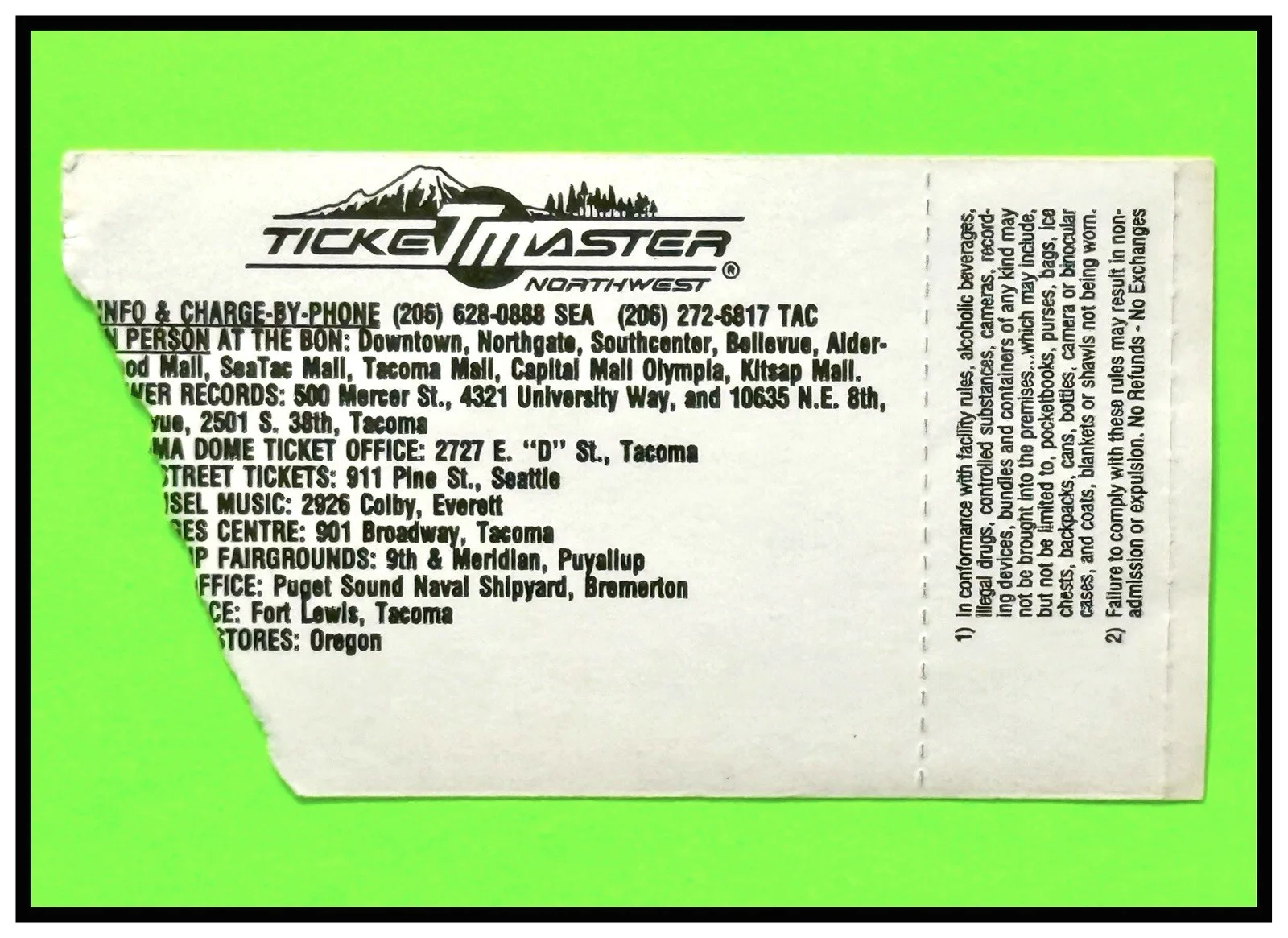 Dennis Miller — 1989 DENNIS MILLER AUTO/ SIGNED IN PERSON BACK STAGE with TICKET ~ STAR OF SNL, изображение 4