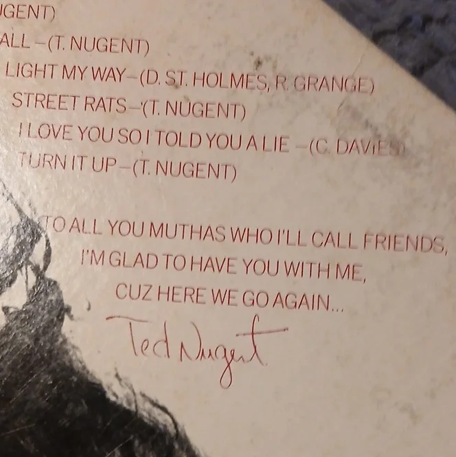 Ted Nugent Free-For-All LP Vinyl Record Signed Autograph Original Music, изображение 5