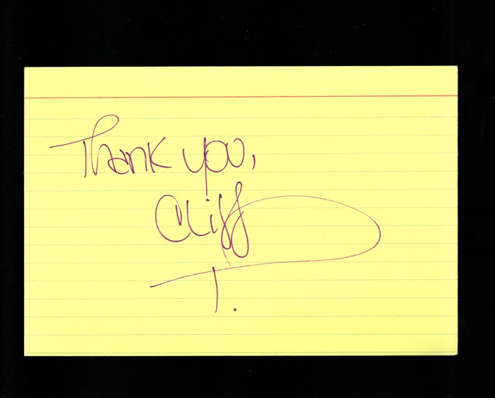 Tracy Winters - Actress * Signed Index Card * Sunset Grill - Super Cyclone, image 2