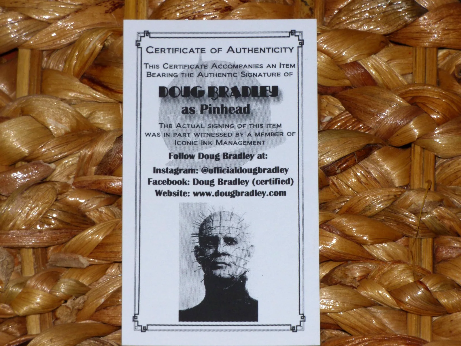 Doug Bradley Pinhead Hellraiser Autograph 5X7 Photo With COA, image 5