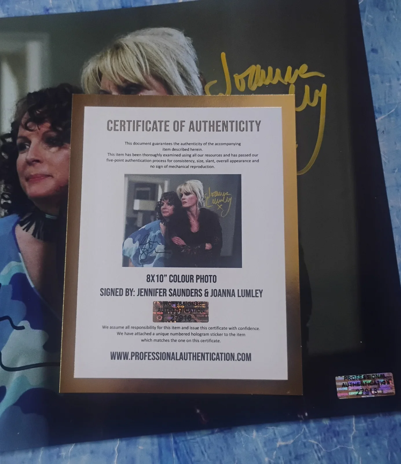 Jennifer Saundes & Joanna Lumley Signed Photo COA Absolutely Fabulous NO TARIFFS, изображение 5