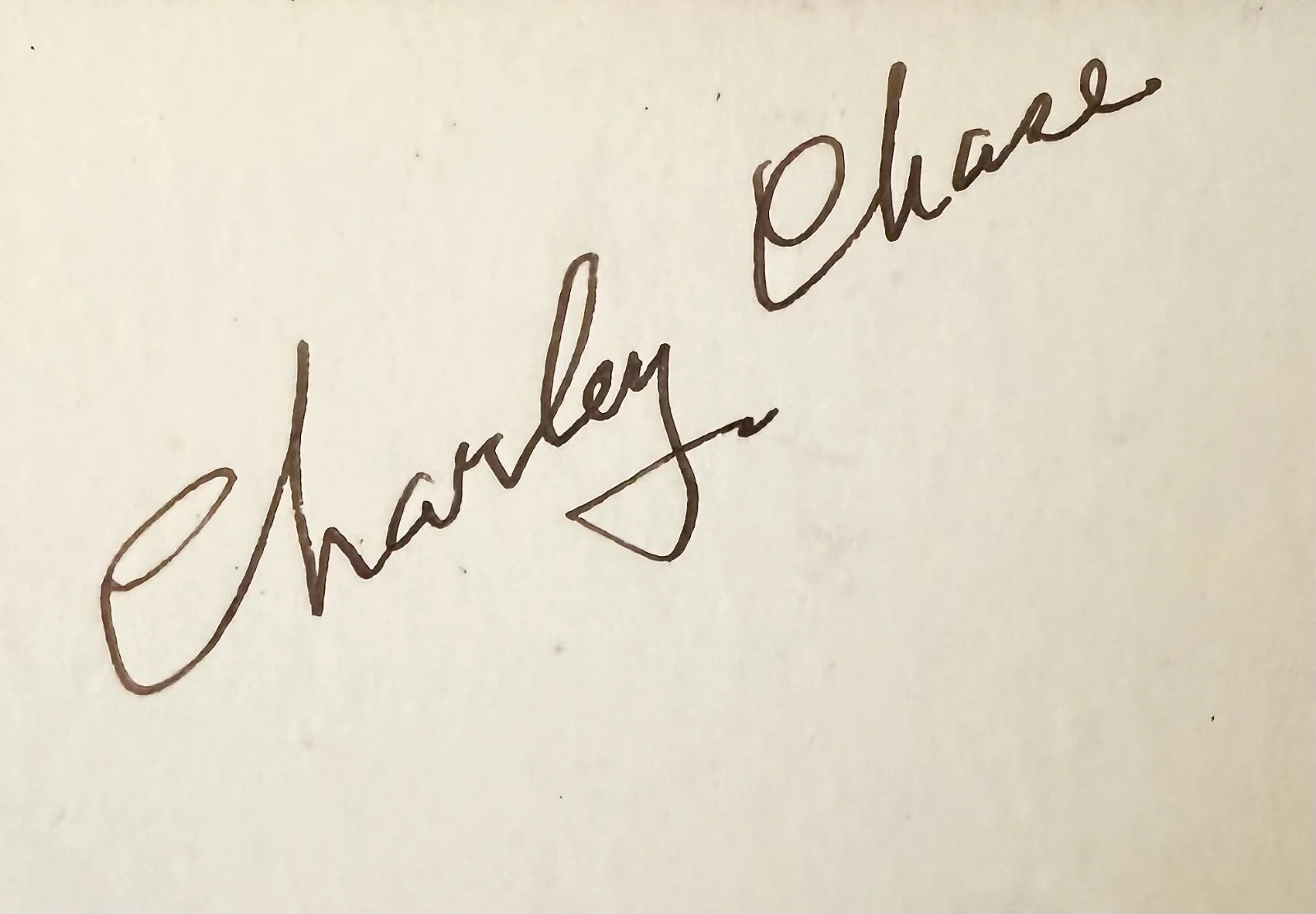 Charlie Chase — CHARLEY CHASE Signed Autographed 3" x 5" ALBUM PAGE Mack Sennett KEYSTONE KOPS, изображение 2