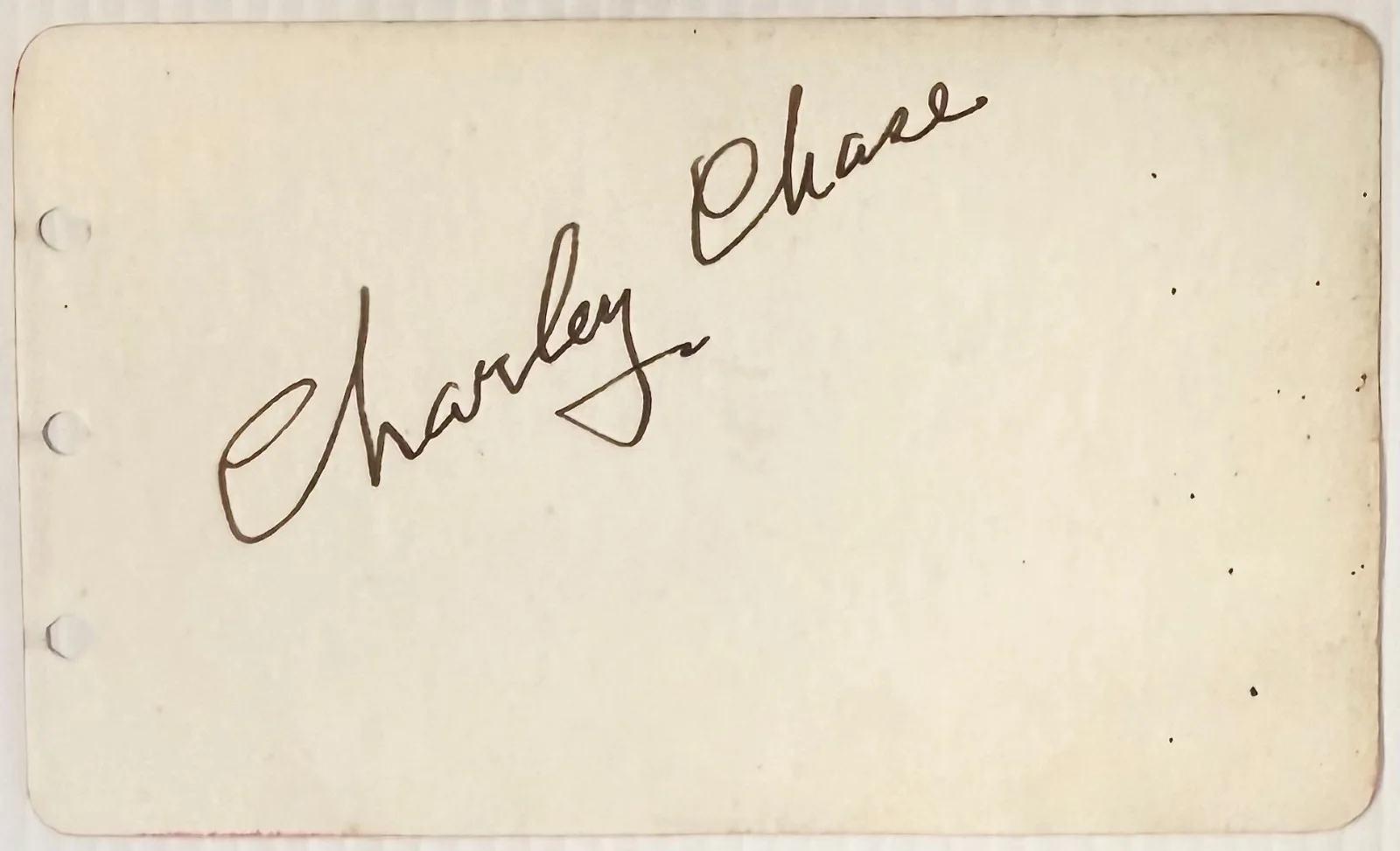 Charlie Chase — CHARLEY CHASE Signed Autographed 3" x 5" ALBUM PAGE Mack Sennett KEYSTONE KOPS, изображение 4