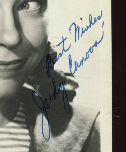 JUDY CANOVA Hand Signed Autographed Photo 80 YEARS OLD, изображение 2