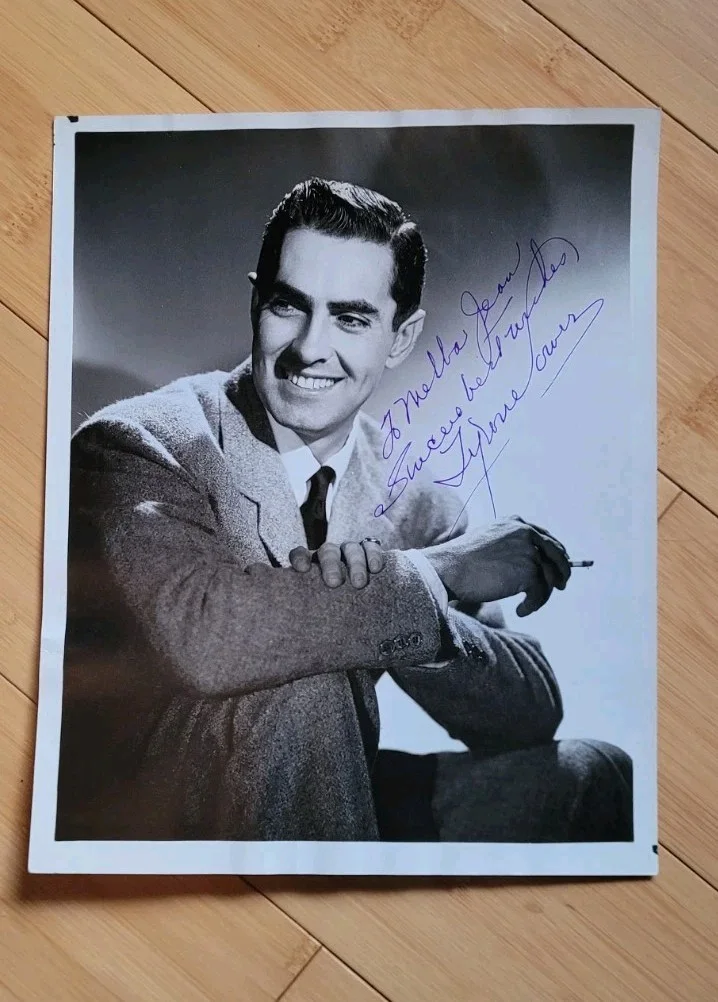 Tyrone Power — TYRONE POWER Signed/Autograph Vintage 8x10 Matte Photo - Zorro Actor
