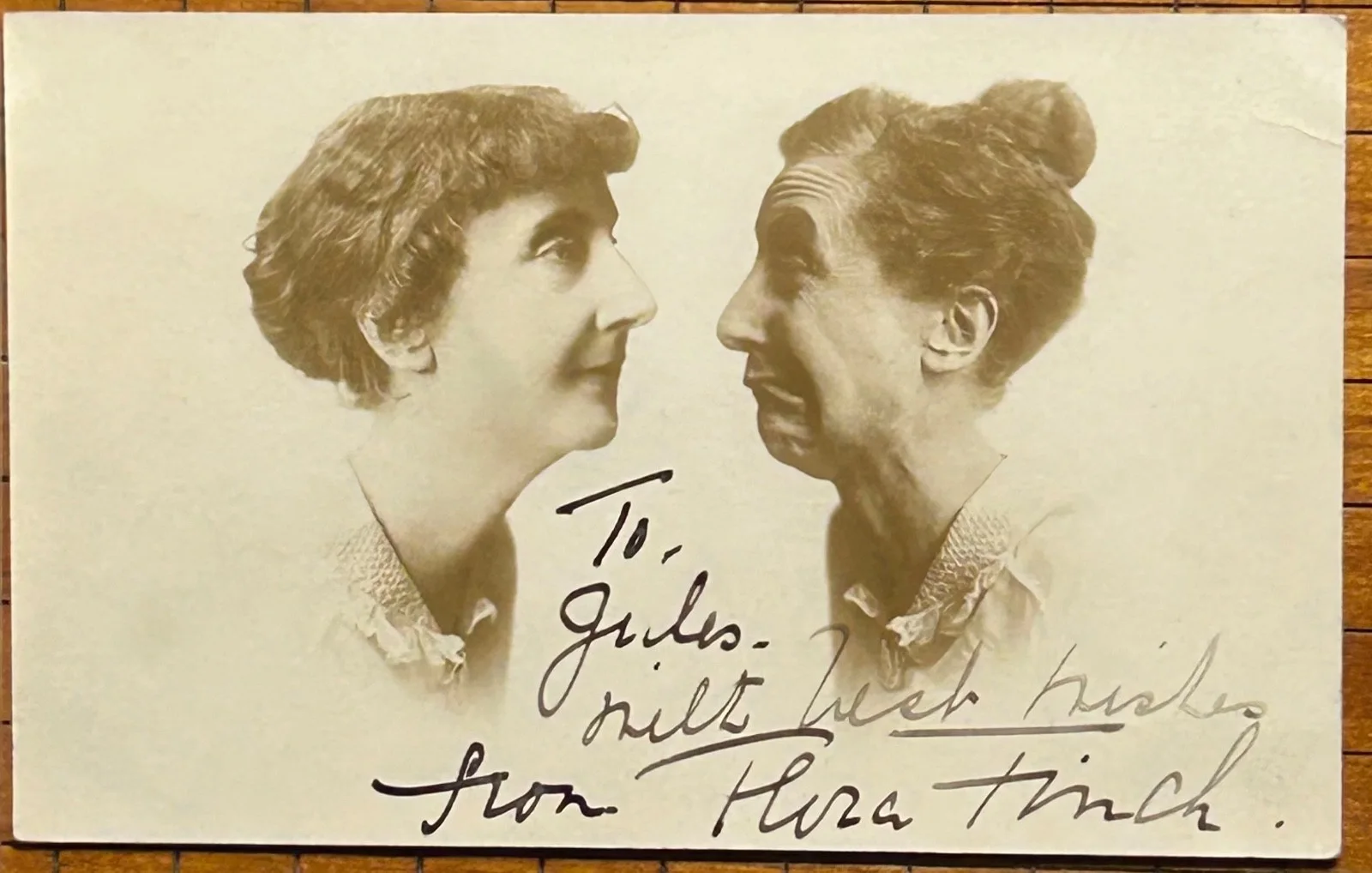 JOHN BUNNY FLORA FINCH—SIGNED PHOTO—Vitagraph Silent Comedy Team Stars, image 2