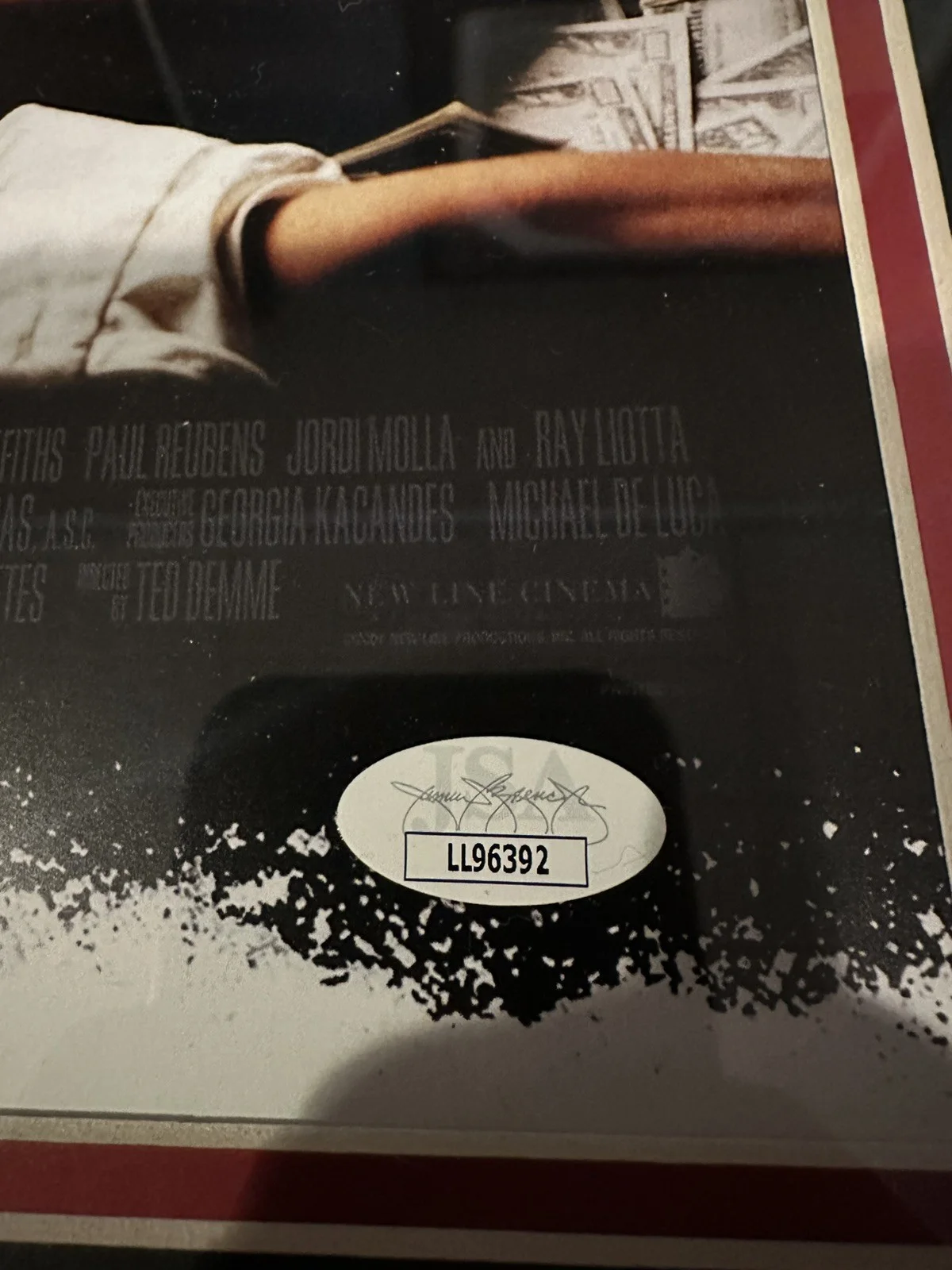 JOHNNY DEPP GEORGE JUNG DUAL SIGNED CUSTOM FRAMED BLOW POSTER JSA COA AUTOGRAPH, image 2