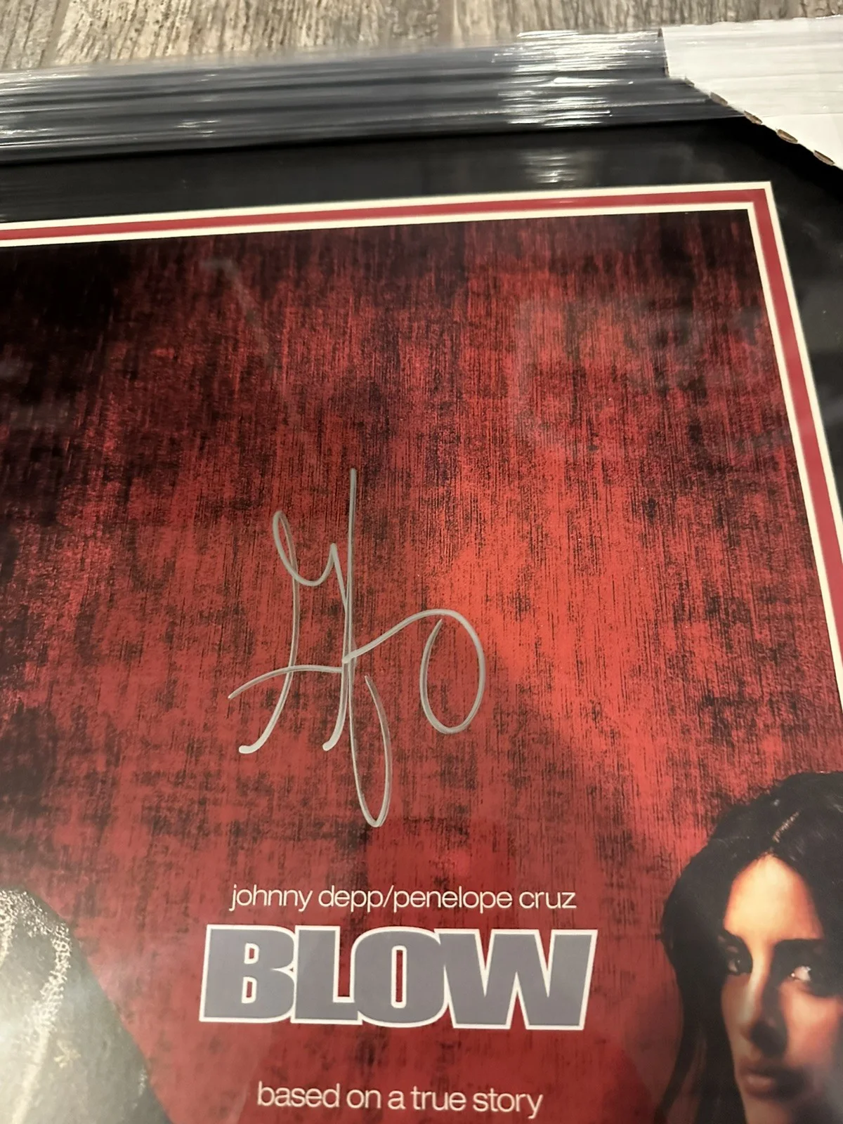 JOHNNY DEPP GEORGE JUNG DUAL SIGNED CUSTOM FRAMED BLOW POSTER JSA COA AUTOGRAPH, image 4