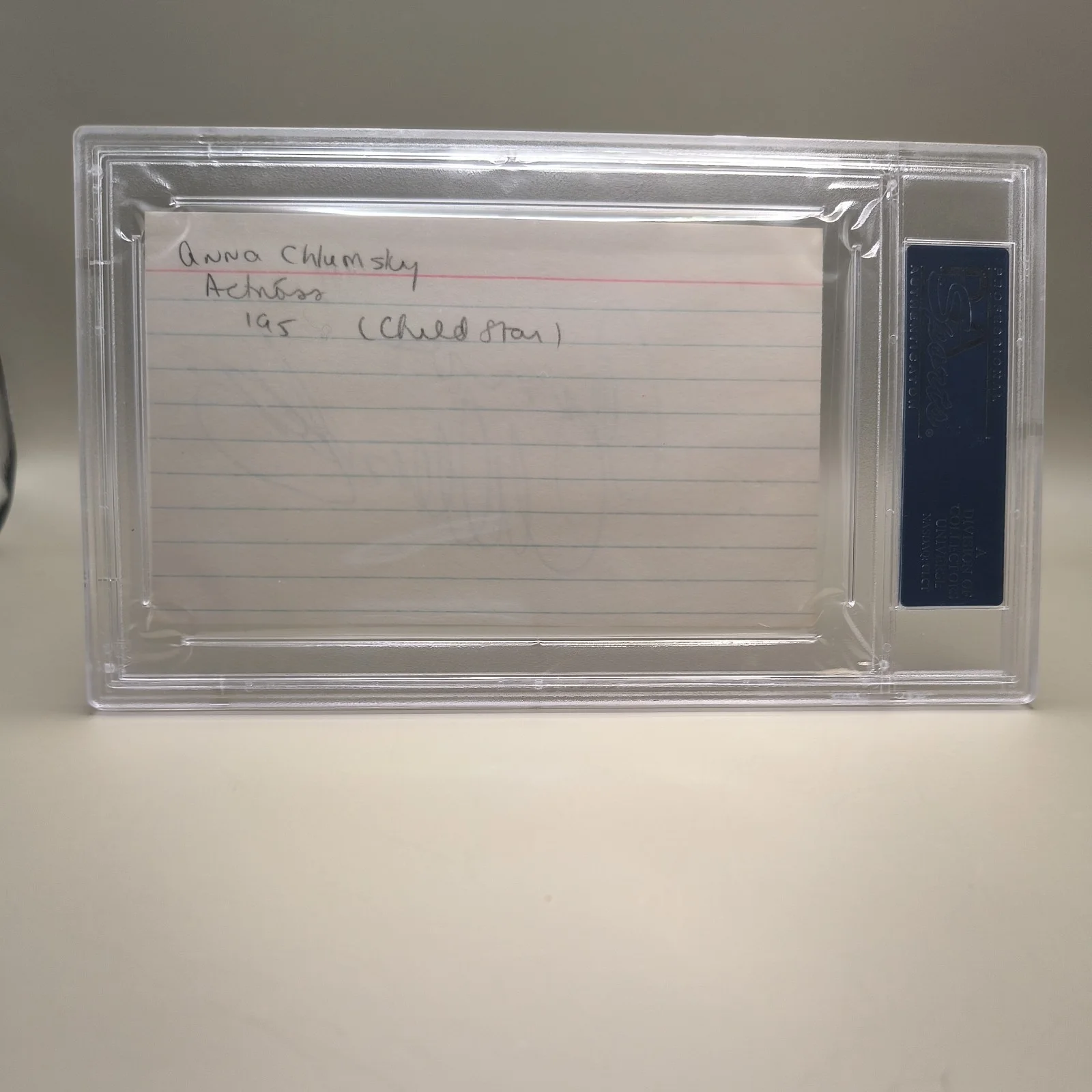 Anna Chlumsky Signed Autographed index Card PSA Certified Slabbed My Girl Veep, image 3