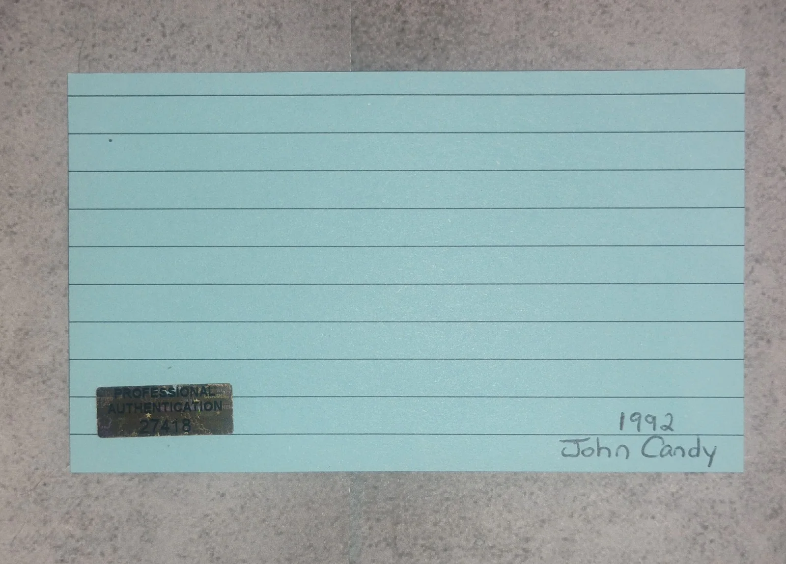 John Candy Hand Signed Index Card COA - NO US TARIFFS, image 4