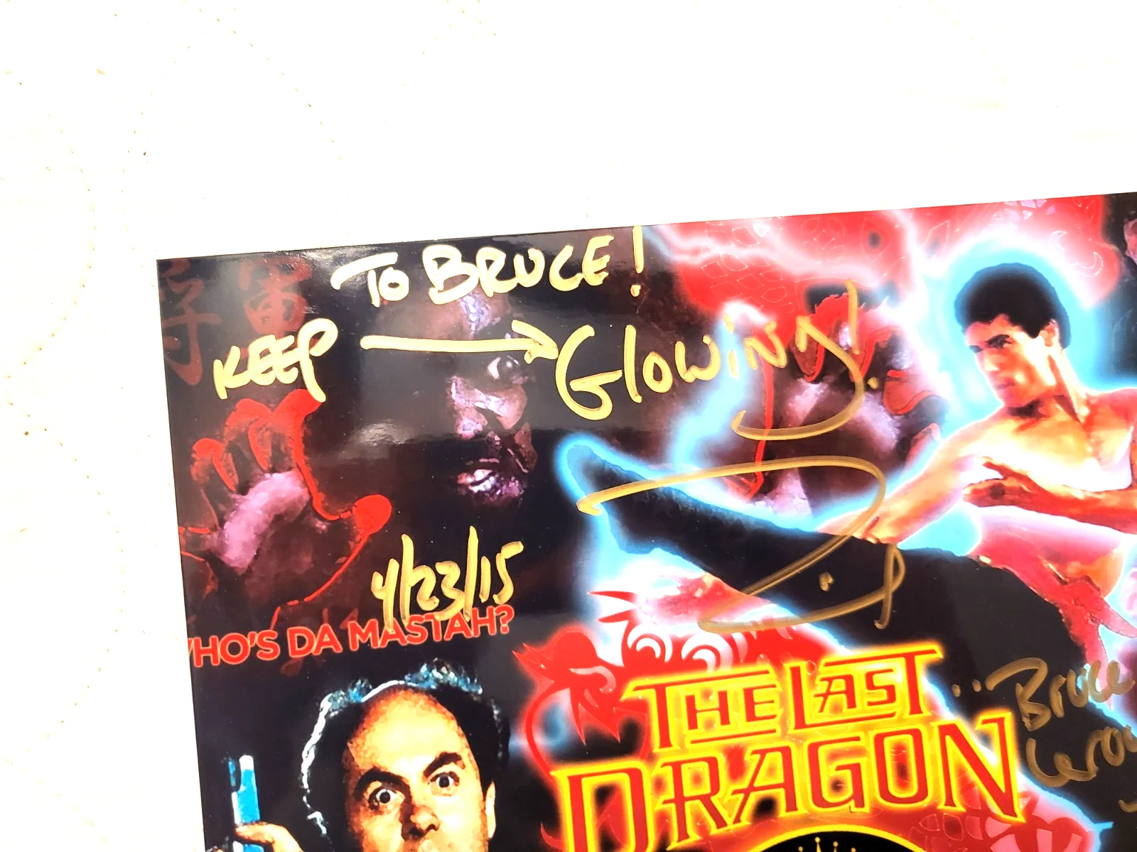 The Last Dragon 8 by 10 Photo Signed To Bruce Keep Glowing TAIMAK GUARRIELLO, image 2