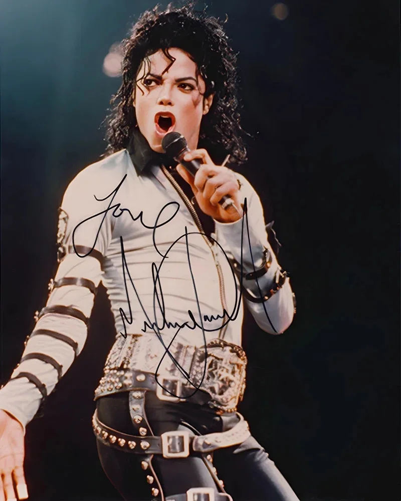 6 iconic Michael Jackson Autographed 8.5x11 Inch Glossy Signed RePhoto, изображение 3
