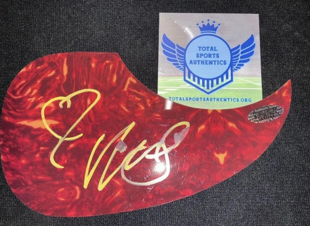 Miley Cyrus Signed Red Tortoise Pickguard with Total Sports Authentics COA, image 2