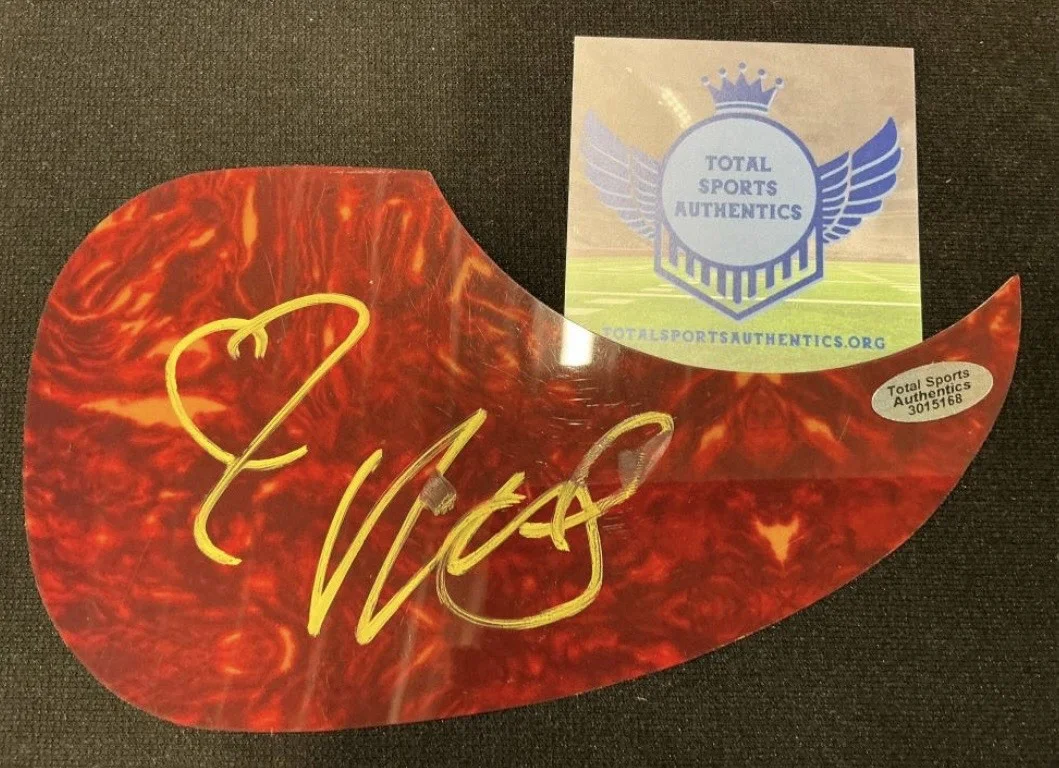 Miley Cyrus Signed Red Tortoise Pickguard with Total Sports Authentics COA, image 3