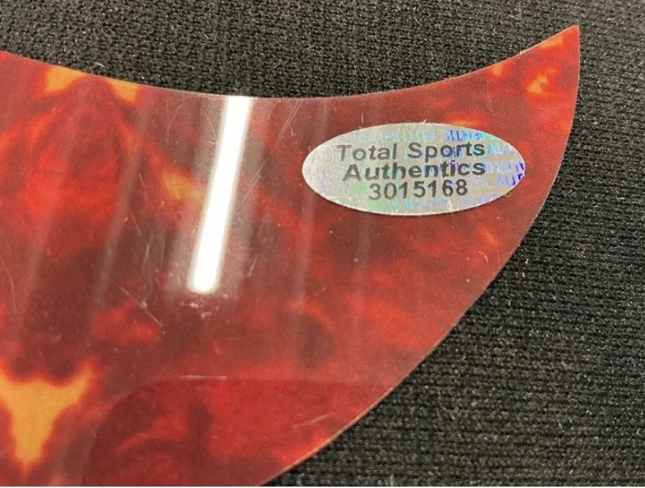 Miley Cyrus Signed Red Tortoise Pickguard with Total Sports Authentics COA, image 4