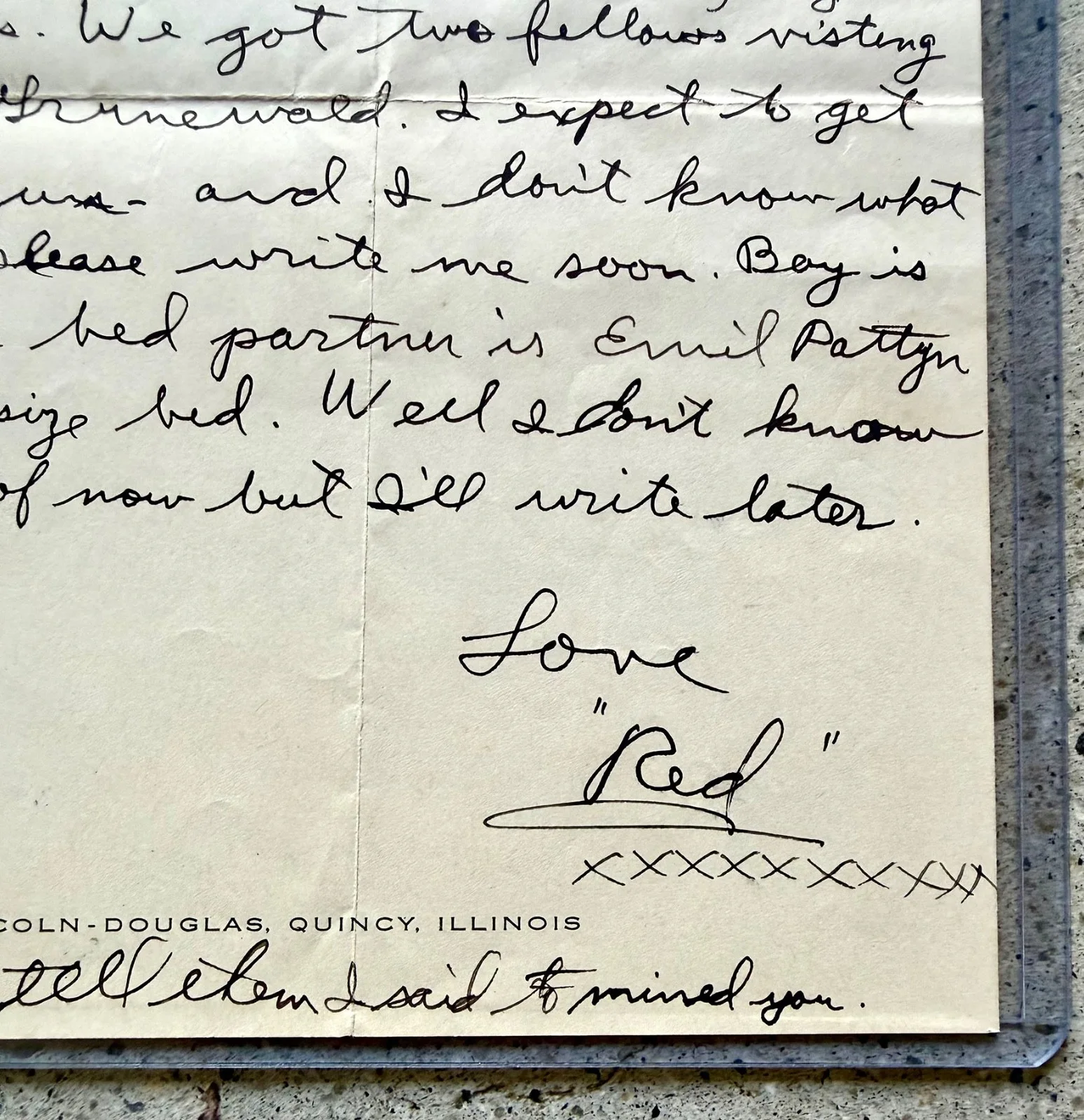 RED SKELTON — 1943 Red Skelton Handwritten Letter Signed "Red" PSA LOA Hotel Abraham Lincoln, image 3