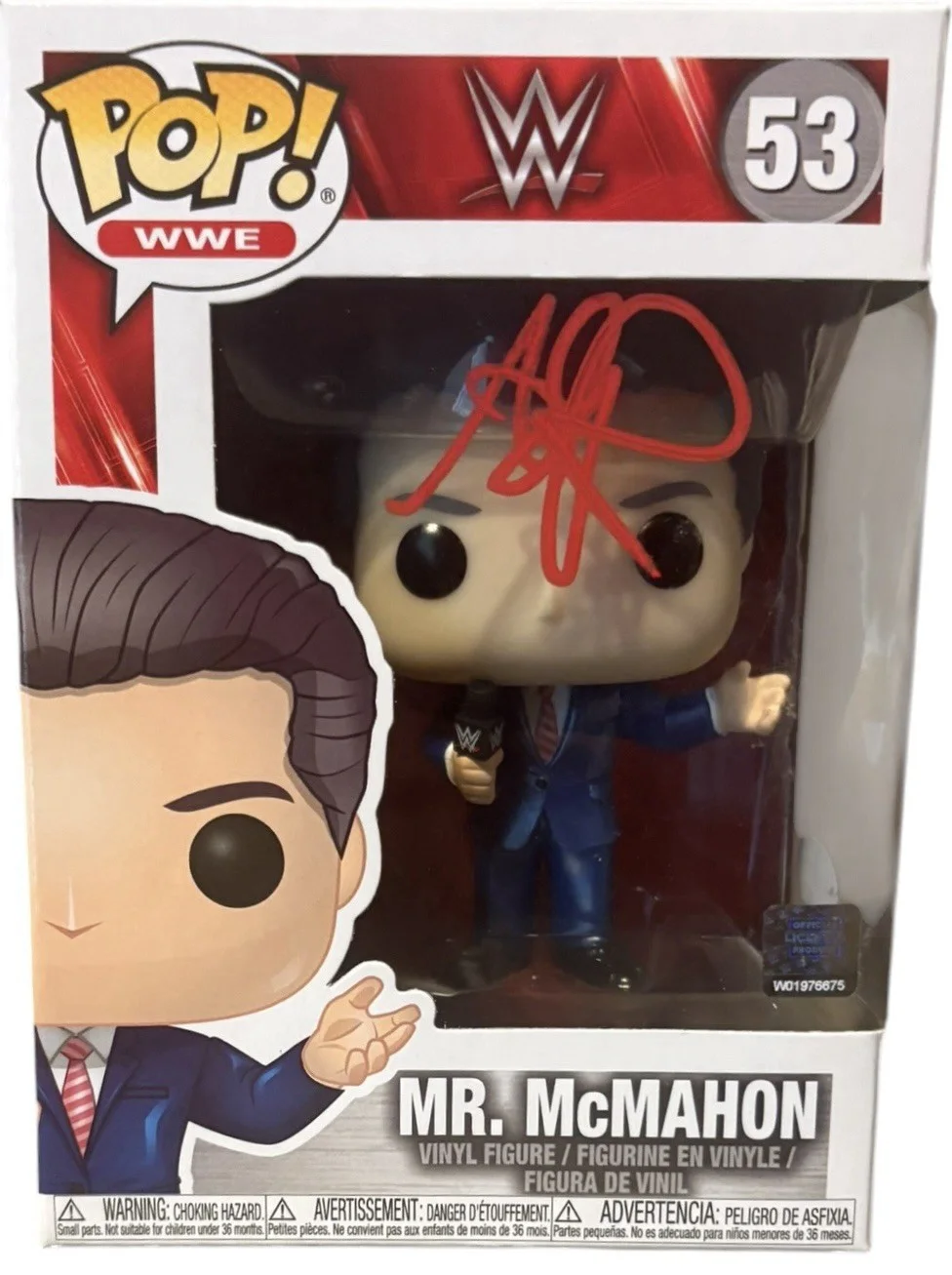 Adam Ray — Vince McMahon Funko Pop #53 Signed Adam Ray JSA Certified