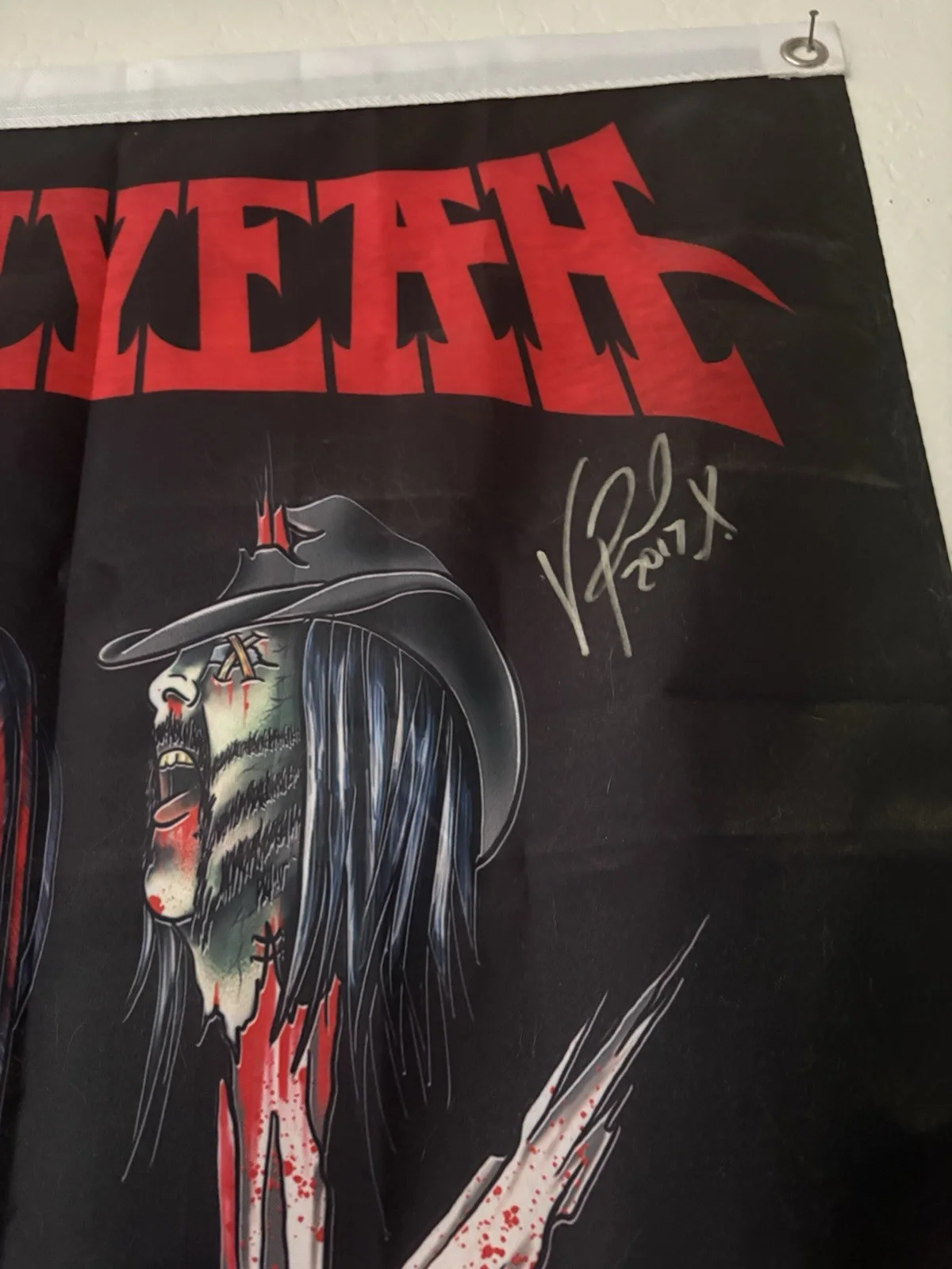 Hellyeah Entire Band Signed Autographed Vinny Paul Chad Grey 23x36 Nylon Flag, изображение 2