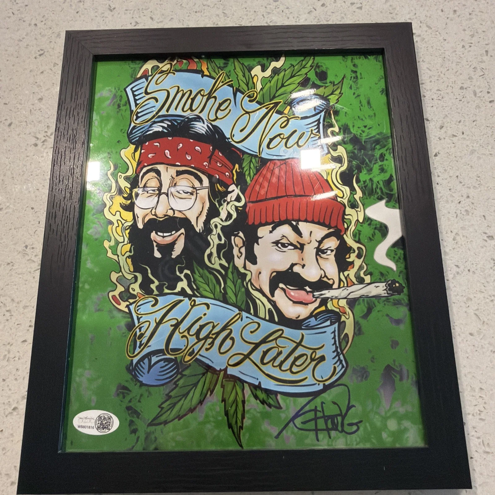 CHEECH MARIN & TOMMY CHONG — CHEECH MARIN & TOMMY CHONG Signed 8x10 Photo JSA COA Autograph FRAMED