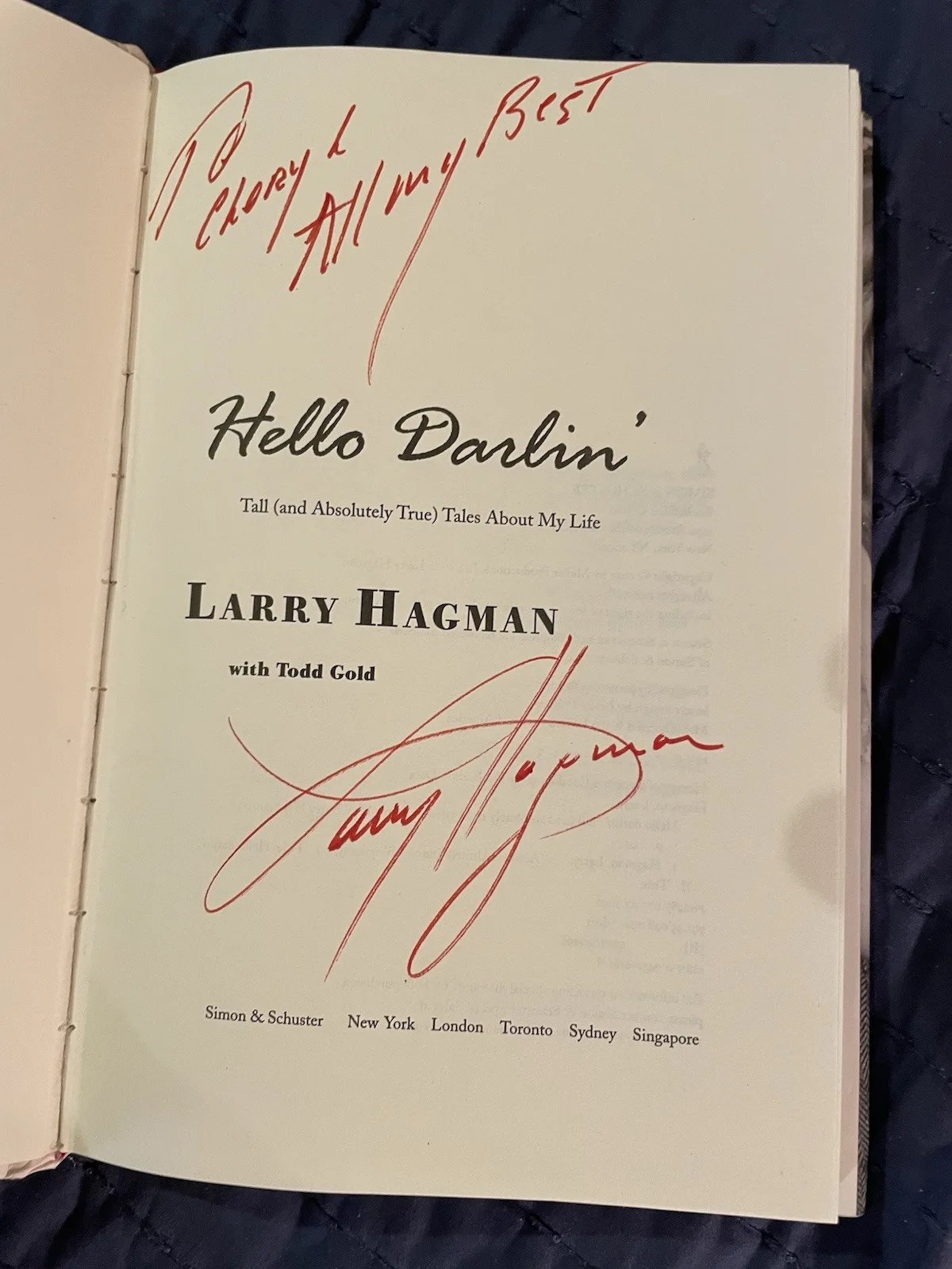 Hello Darlin’ by Larry Hagman SIGNED FIRST EDITION Easton Press #1,053 of 1,300, image 3