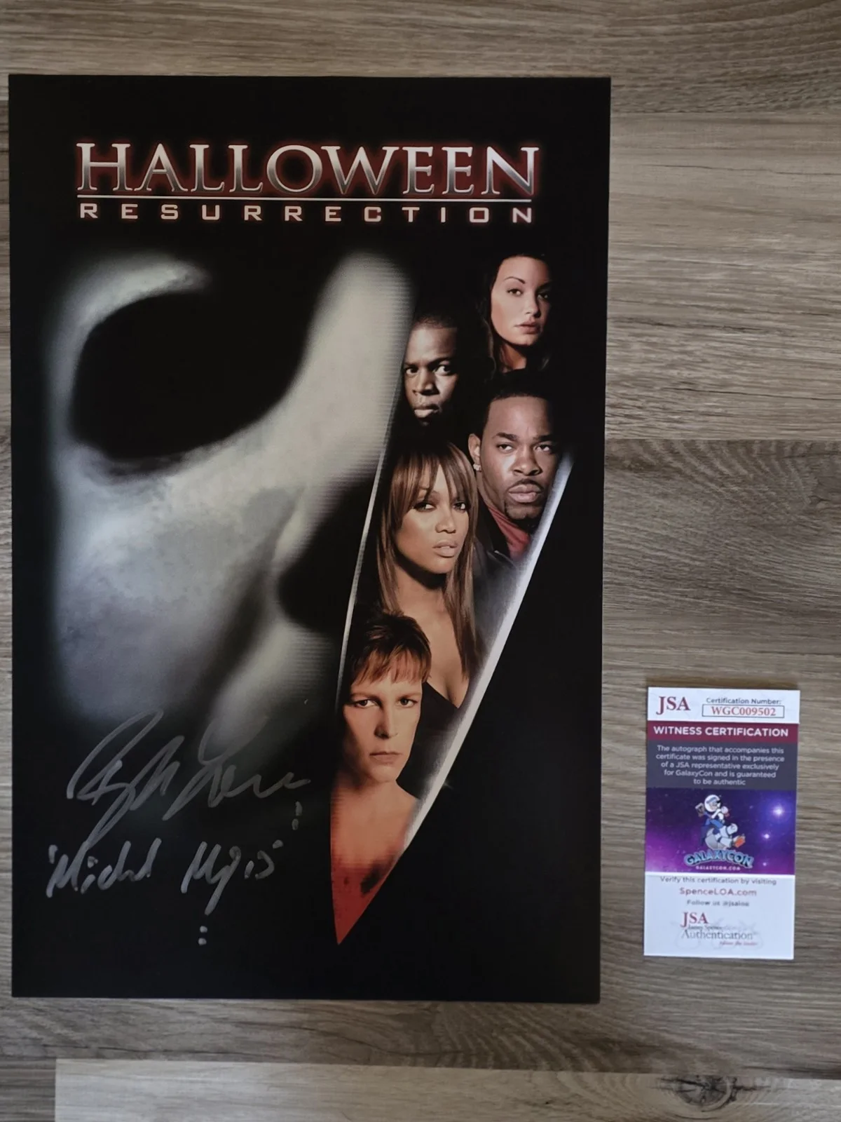 Brad Loree — Brad Loree Signed Michael Halloween Resurrection 11x17 Movie Poster - JSA COA