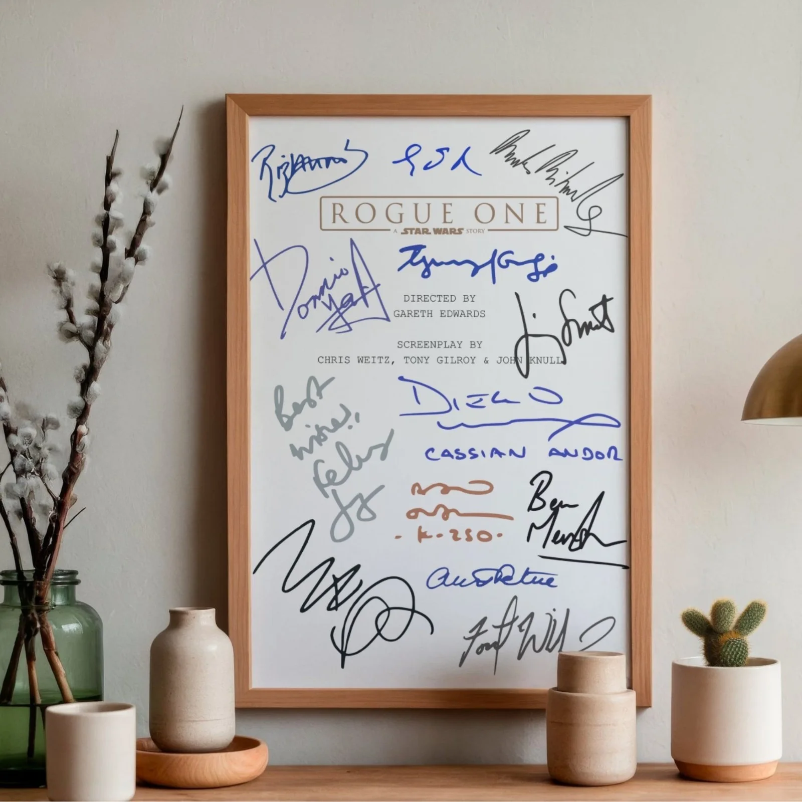 Rogue One Inspired Poster A4 Pre-Printed Autograph Script Style Sci-fi Wall Art, image 2