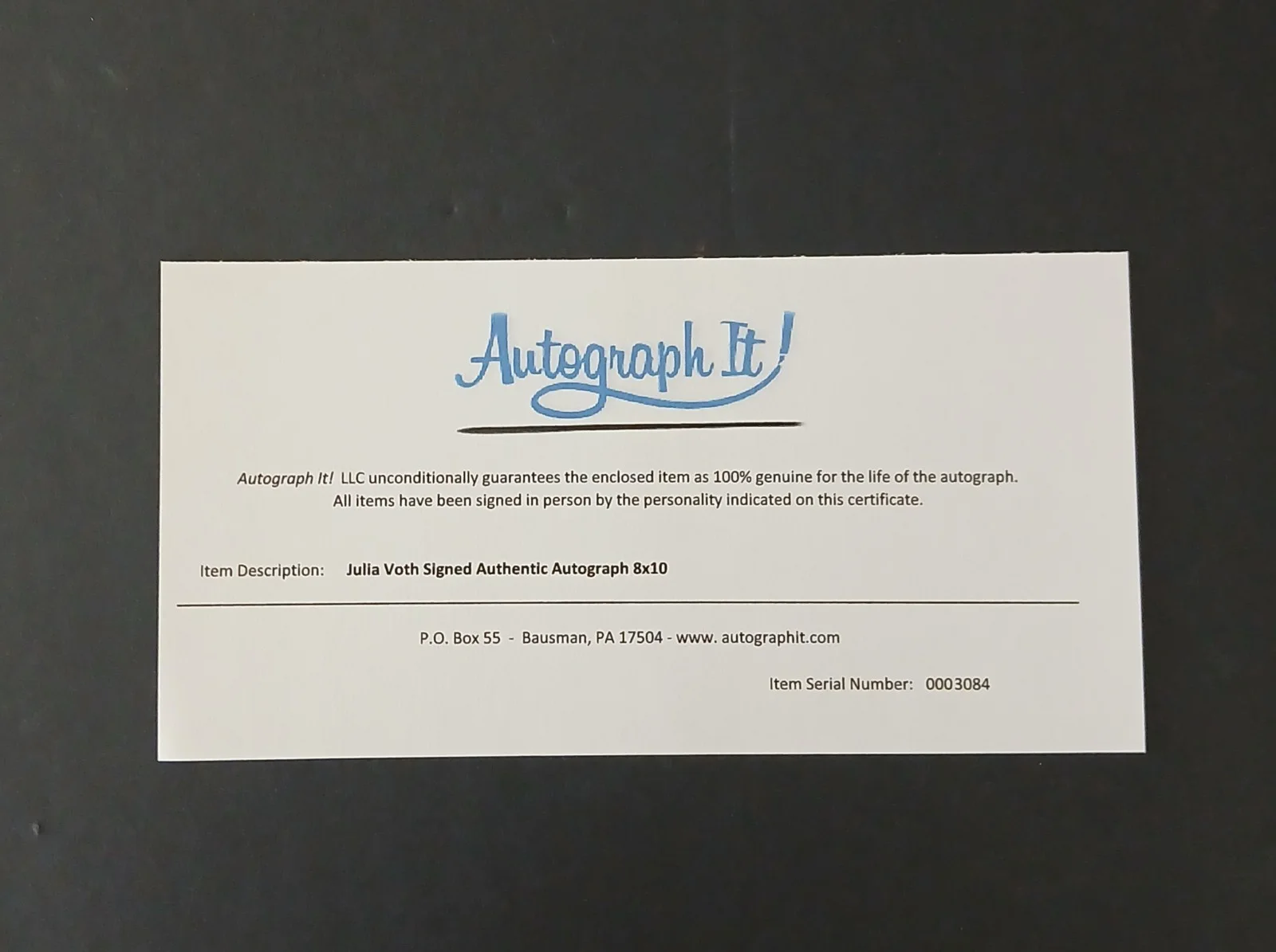 Super Hot Julia Voth Autographed 8 x 10 Photo with COA!, image 2