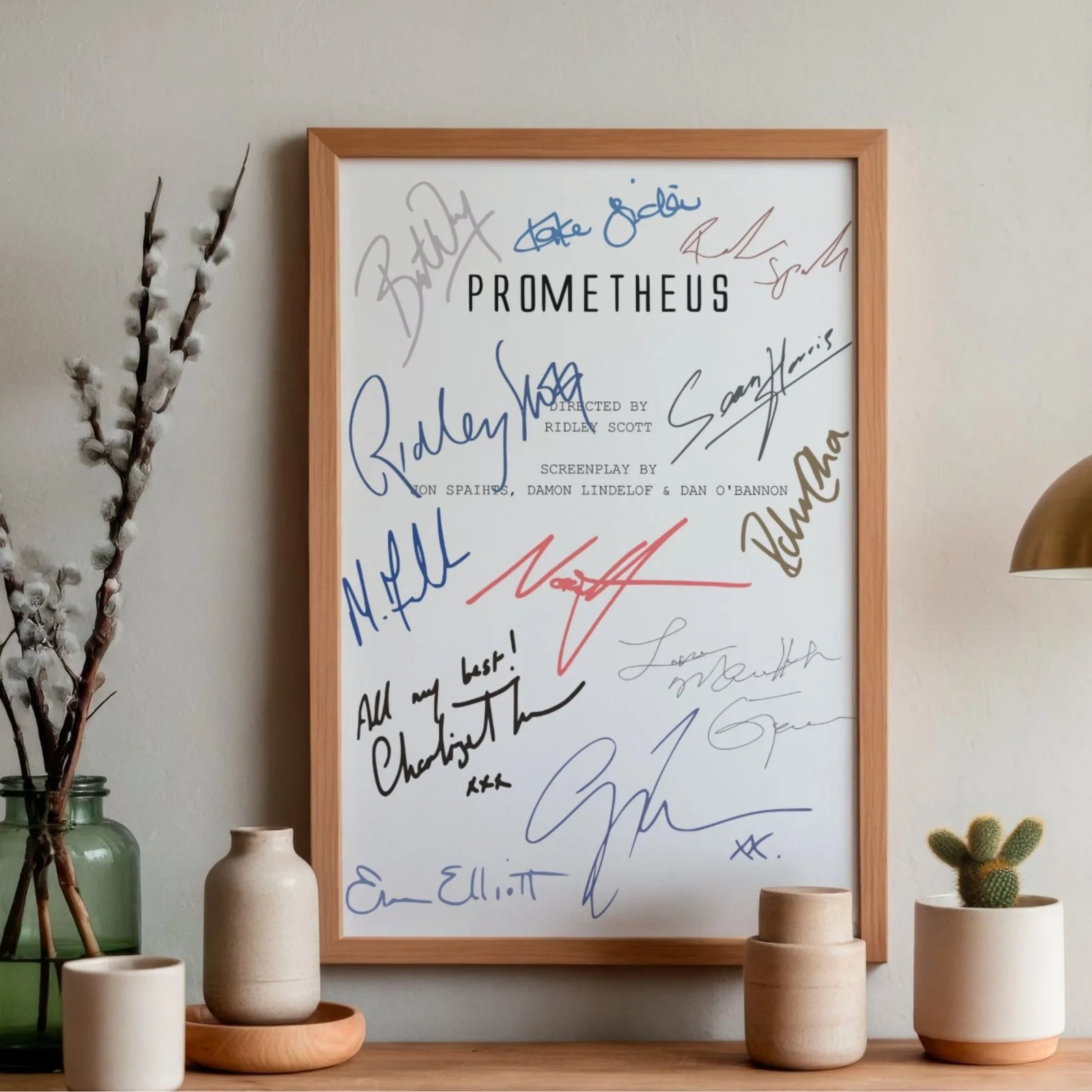 Prometheus Inspired Poster A4 Pre-Printed Autograph Script Style Wall Art Gift, image 2