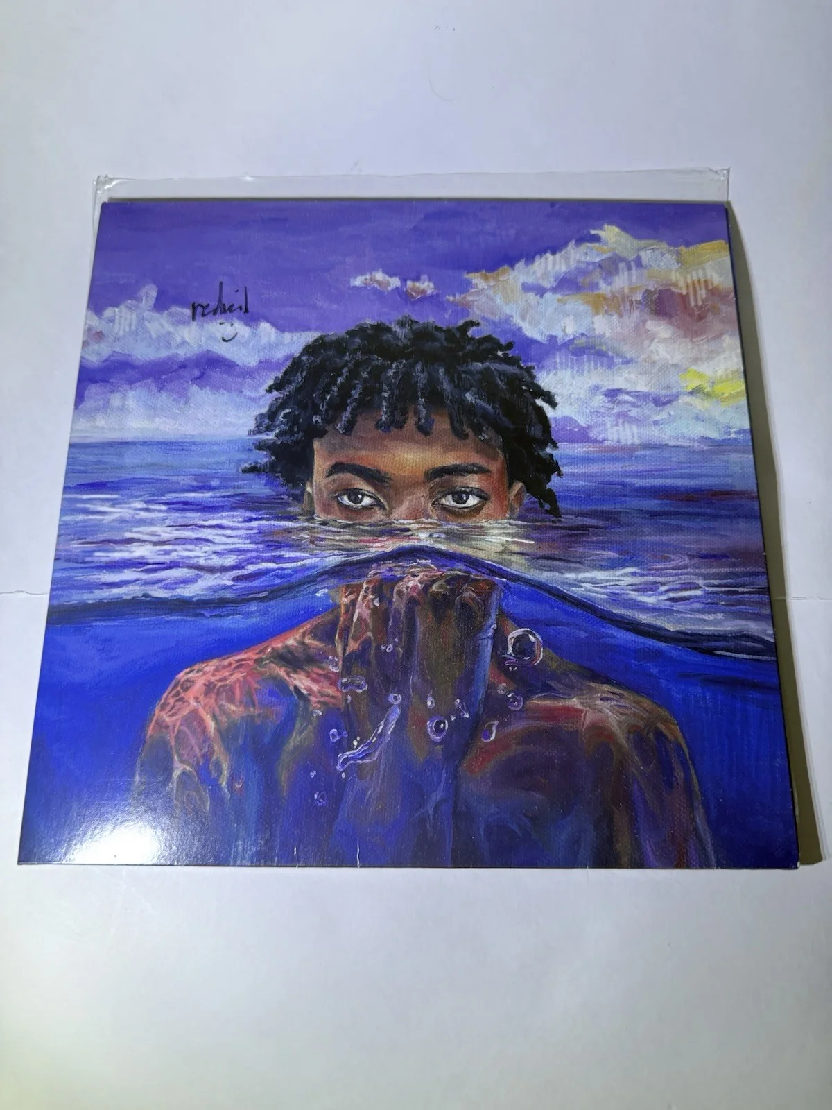 *SIGNED* REDVEIL LEARN 2 SWIM ALBUM VINYL AUTOGRAPH Purple Colored Rare Pressing, изображение 2