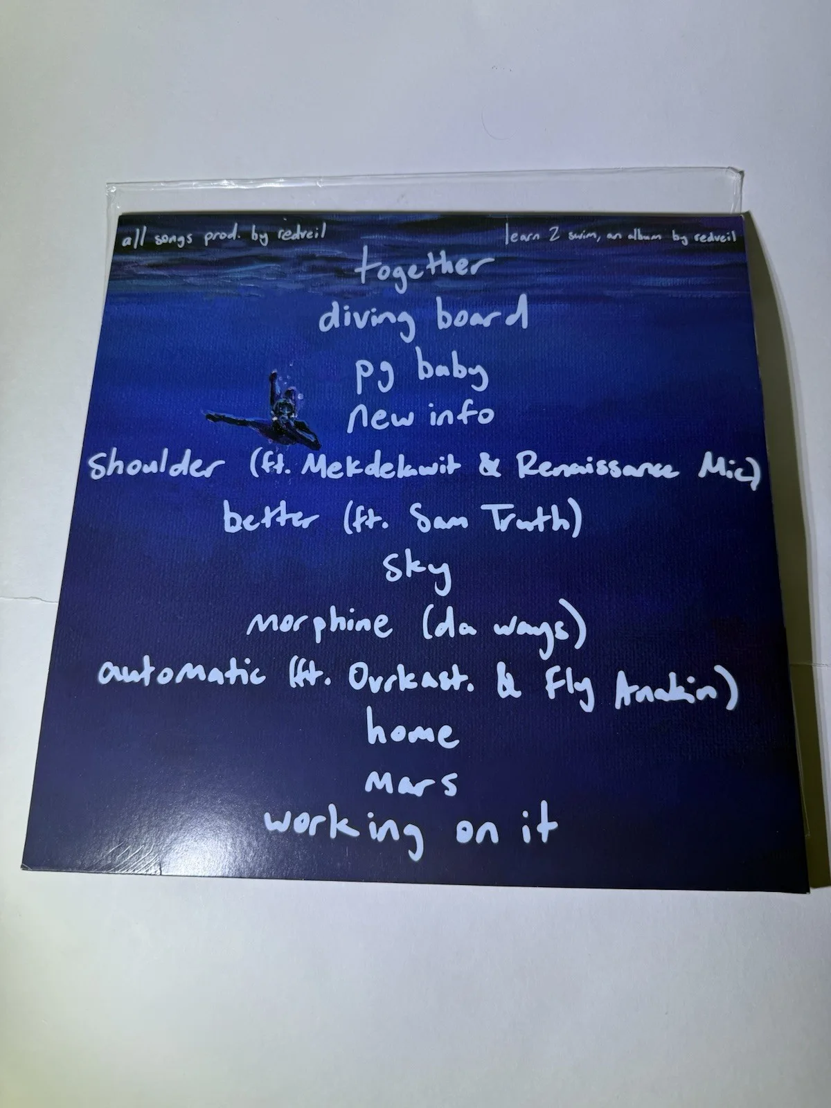 *SIGNED* REDVEIL LEARN 2 SWIM ALBUM VINYL AUTOGRAPH Purple Colored Rare Pressing, изображение 5