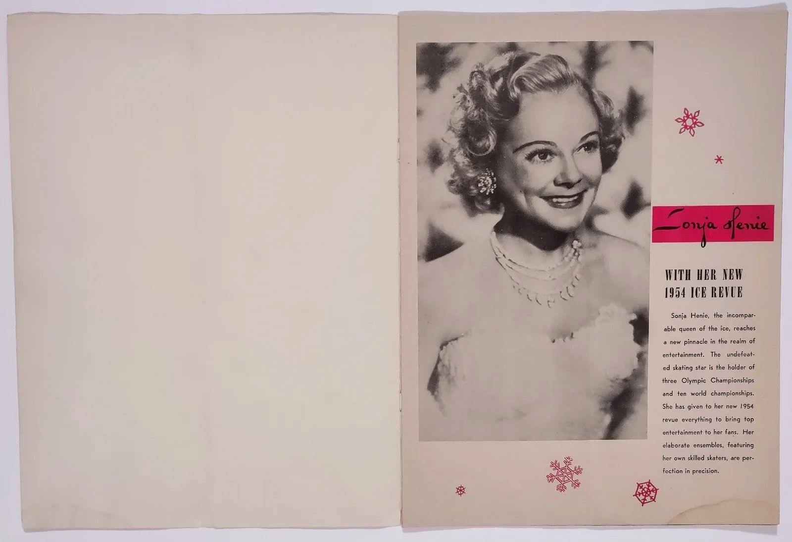 Marshall Beard, Marshall Chapple, Ted Roman — Sonja Henie 1954 Ice Revue Souvenir Program - Beard/Chapple/Roman Autographs, image 2