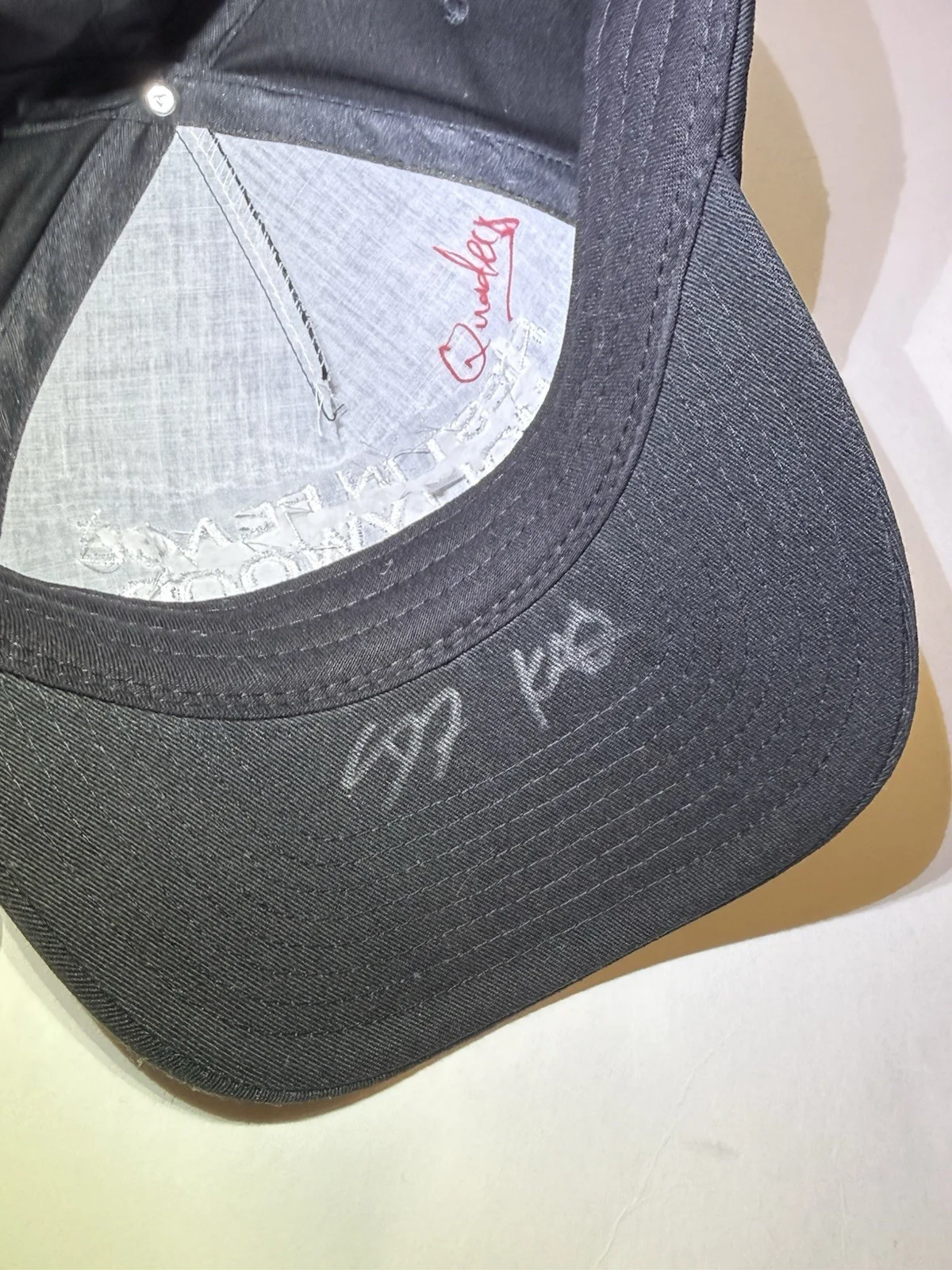 TRIPLE SIGNED DOMINIC FIKE + KEVIN ABSTRACT + QUADECA BLUSH HAT GEEZER AUTOGRAPH, image 2
