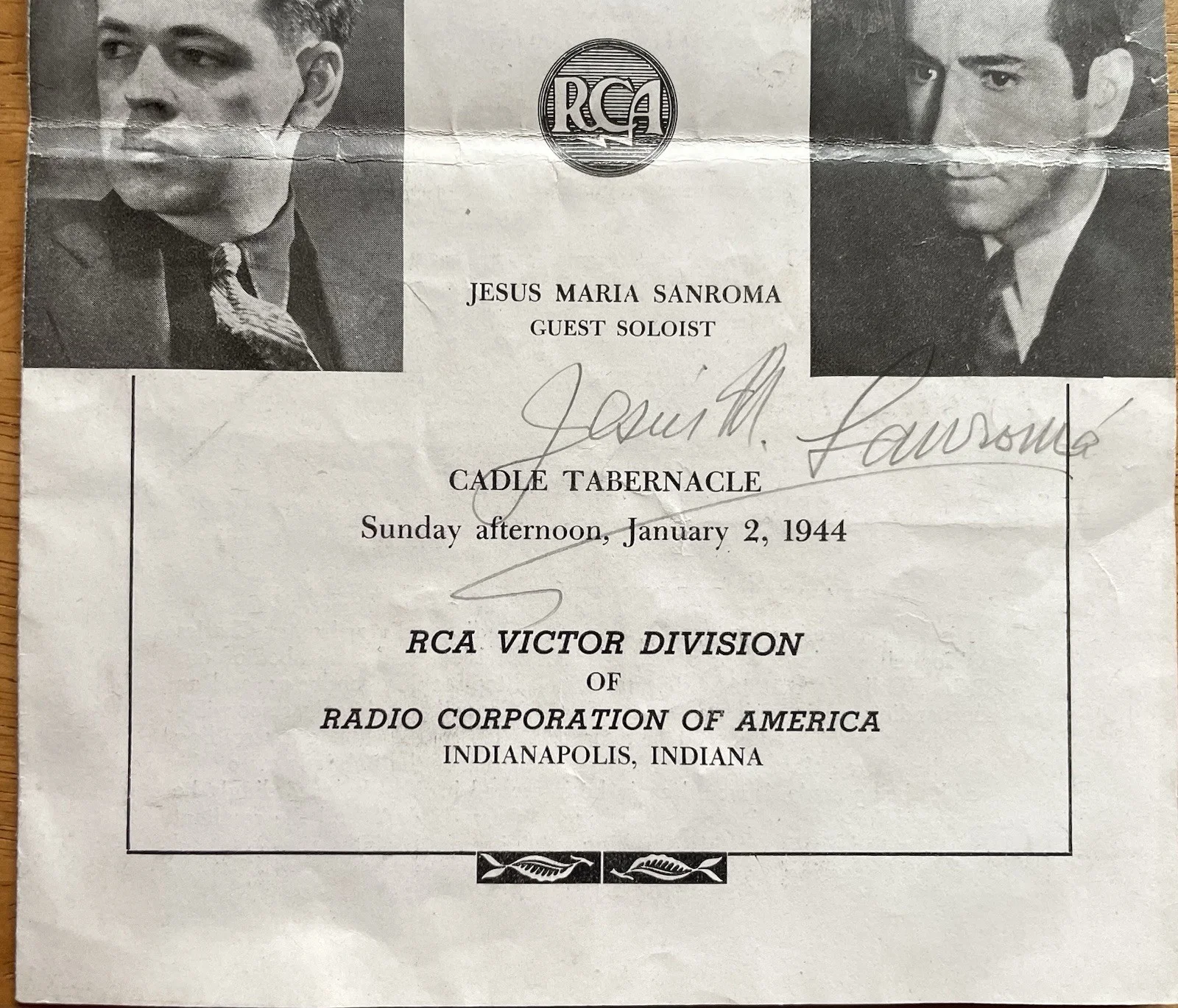 Puerto Rican Pianist Jesus Maria Sanroma Autographed Program, image 3