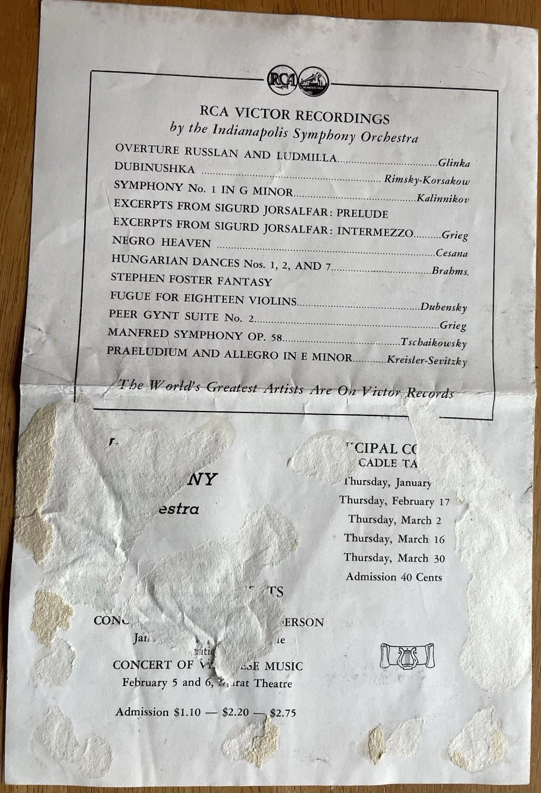 Puerto Rican Pianist Jesus Maria Sanroma Autographed Program, image 4