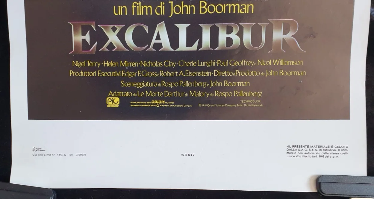 Original EXCALIBUR Italian Poster 1981 John Boorman Fantasy 34x70, image 2