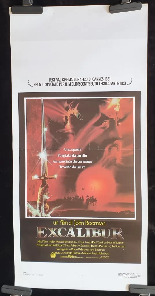 Original EXCALIBUR Italian Poster 1981 John Boorman Fantasy 34x70, image 3