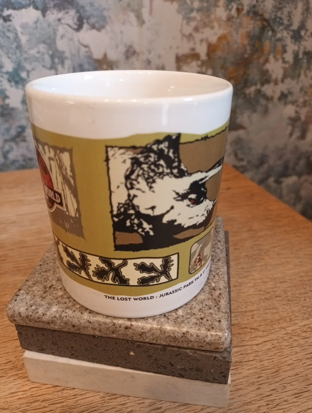 1997 Vintage Jurassic Park the Lost World Mug Tetley Tea, Retro Coffee Cup, изображение 4