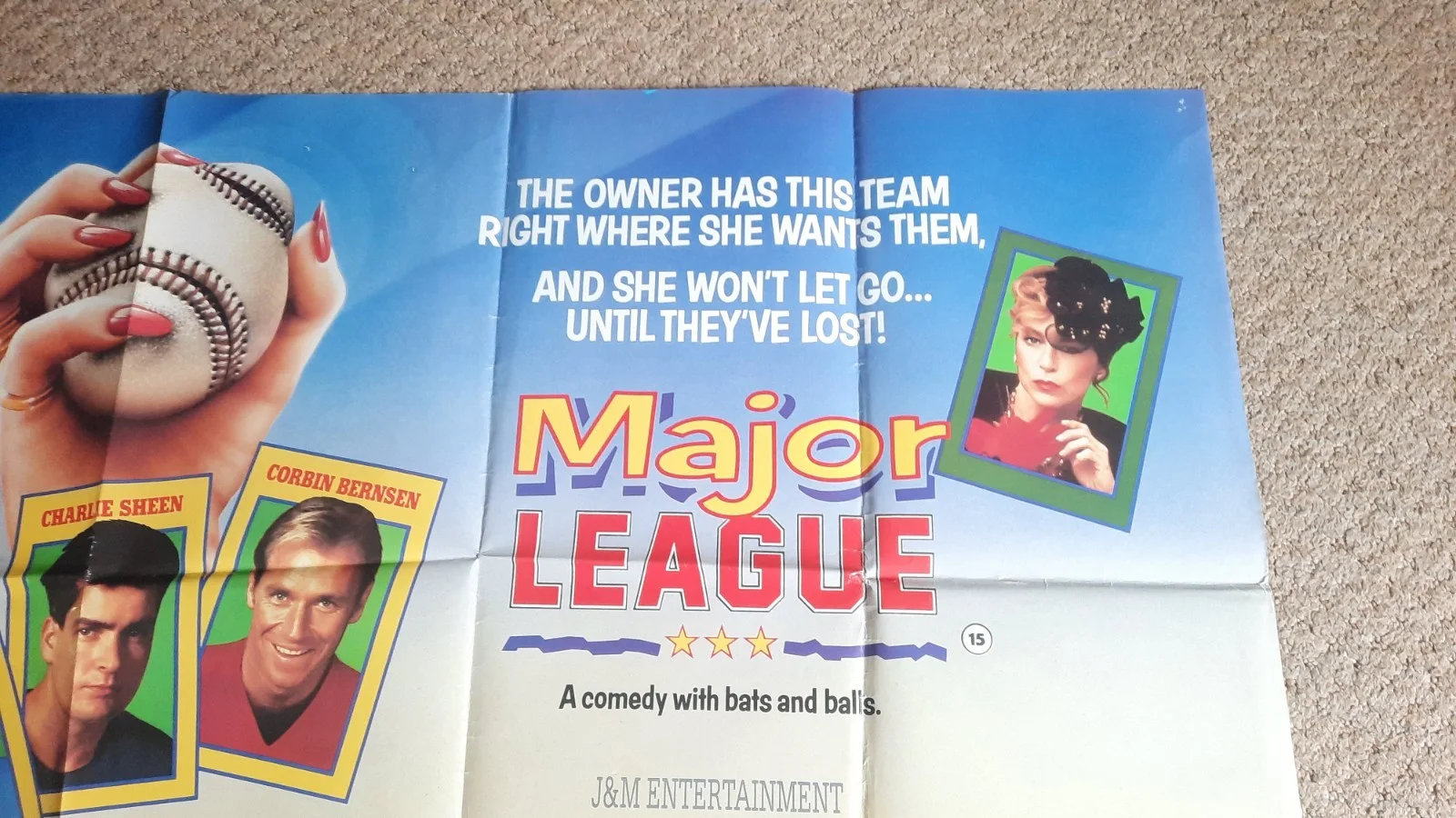 Major League 1989 ORIGINAL Poster UK Quad 30x40" 1980s charlie sheen, изображение 4