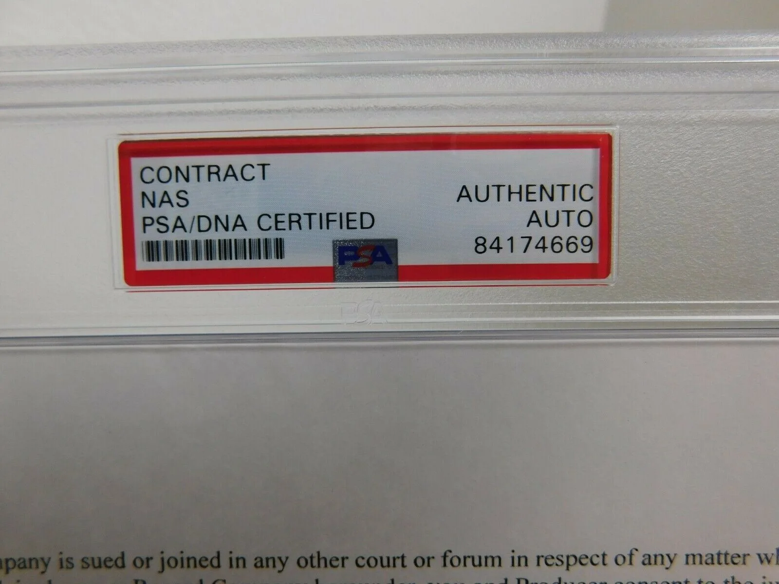 Signed NAS Record Contract Page PSA Encapsulated Rap Legend w/ J. Myers Rapper A, изображение 4